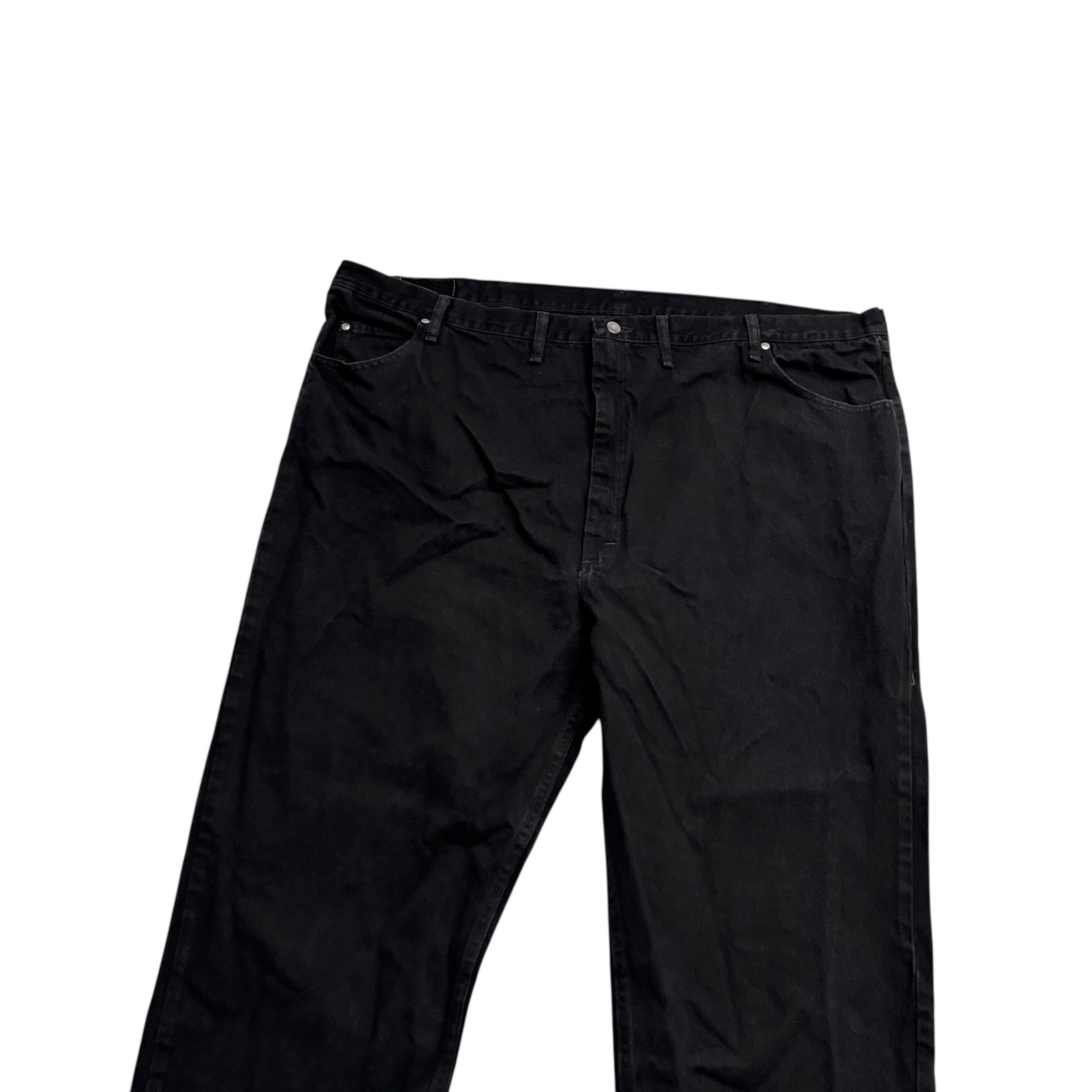 Wrangler Jeans W50 L30 Mens Black Relaxed Straight Fit Denim (E)