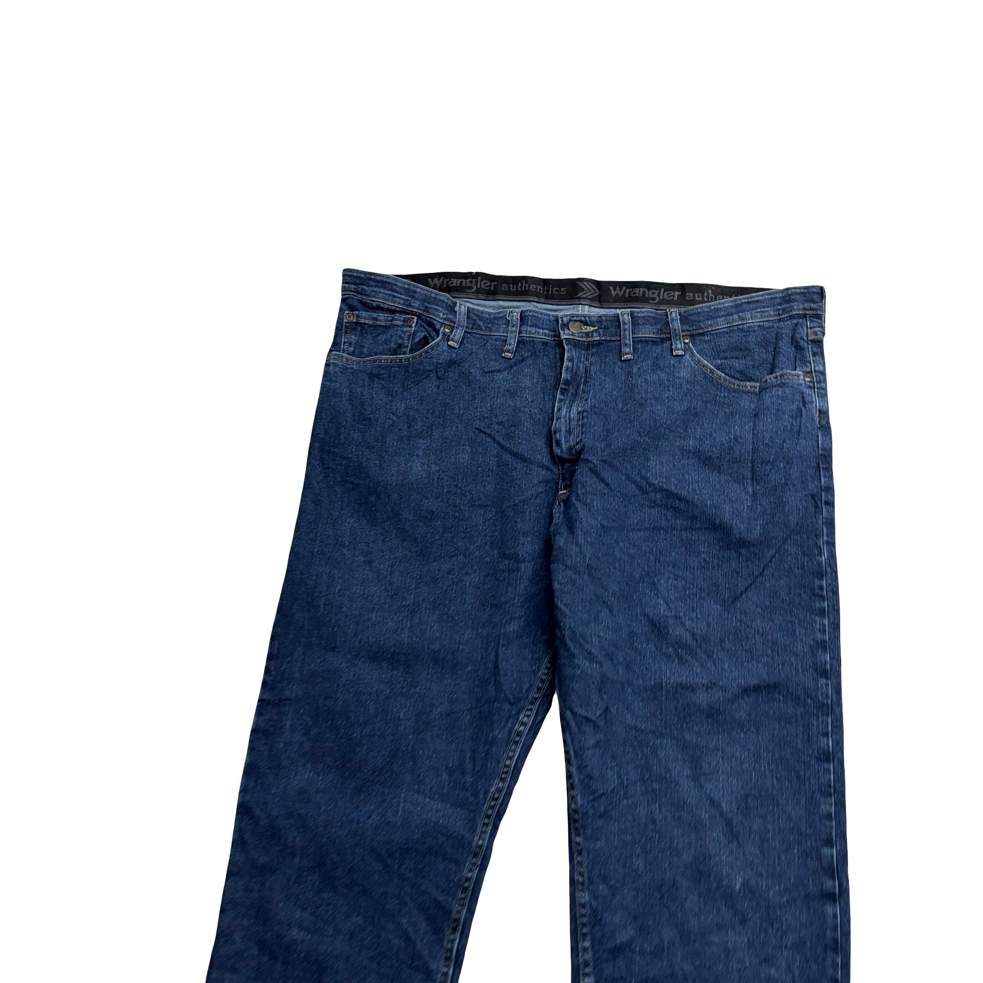 Wrangler Jeans W44 L29 Mens Dark Blue Regular Straight Fit Stretch Denim (E)