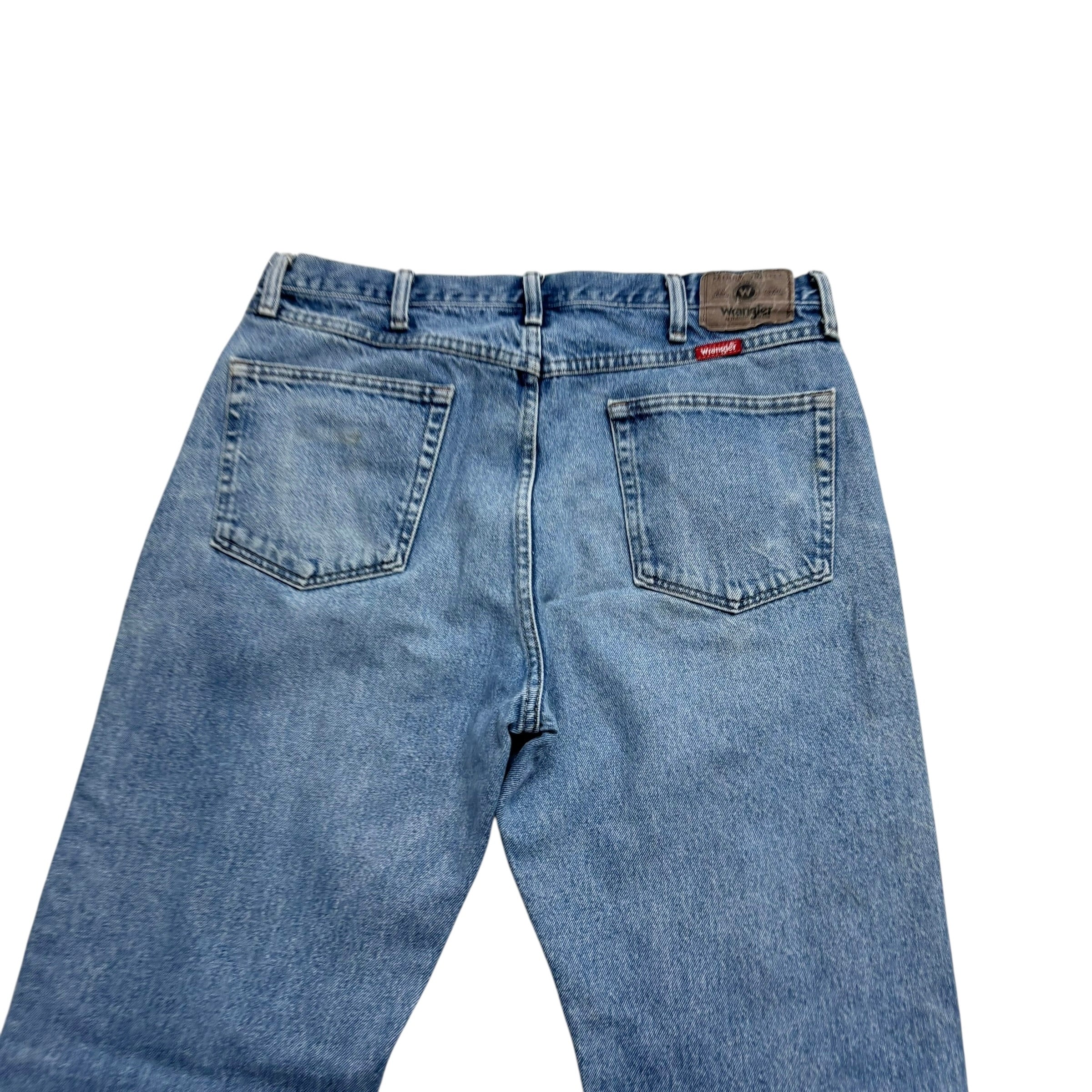 Wrangler Jeans W34 L34 Mens Mid Blue Regular Straight Fit Denim (F)