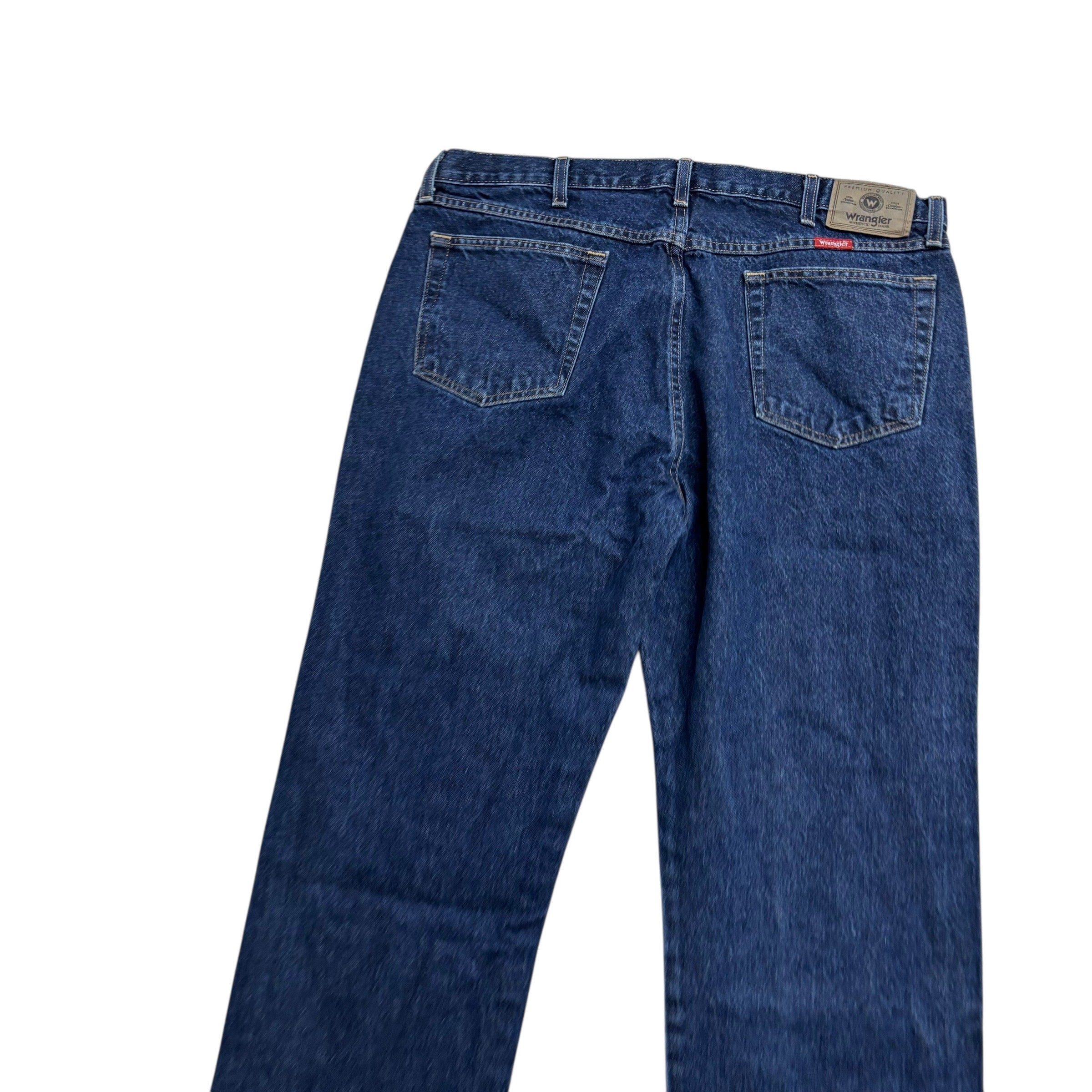 Wrangler Jeans W38 L30 Mens Dark Blue Regular Straight Fit Vintage Denim (E)