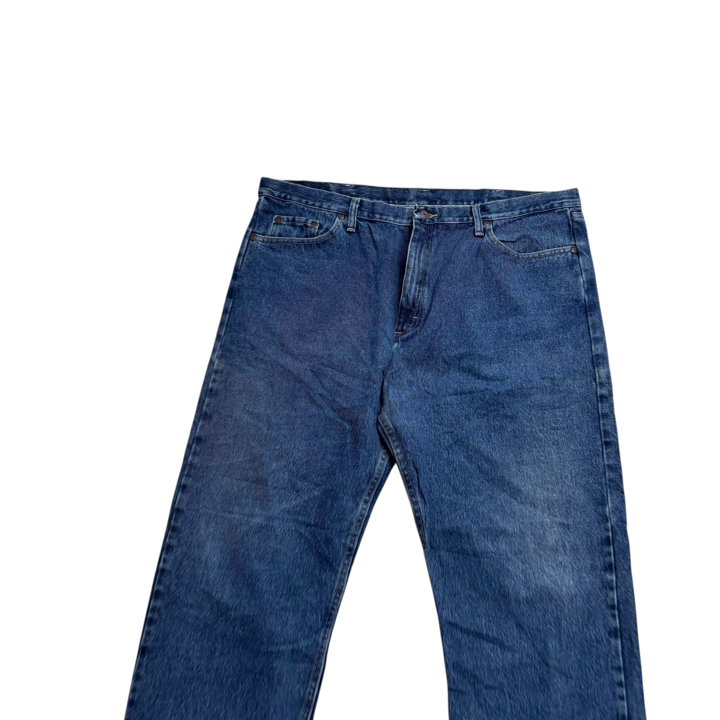Wrangler Jeans W42 L32 Mens Mid Blue Relaxed Straight Fit Baggy Denim (E)