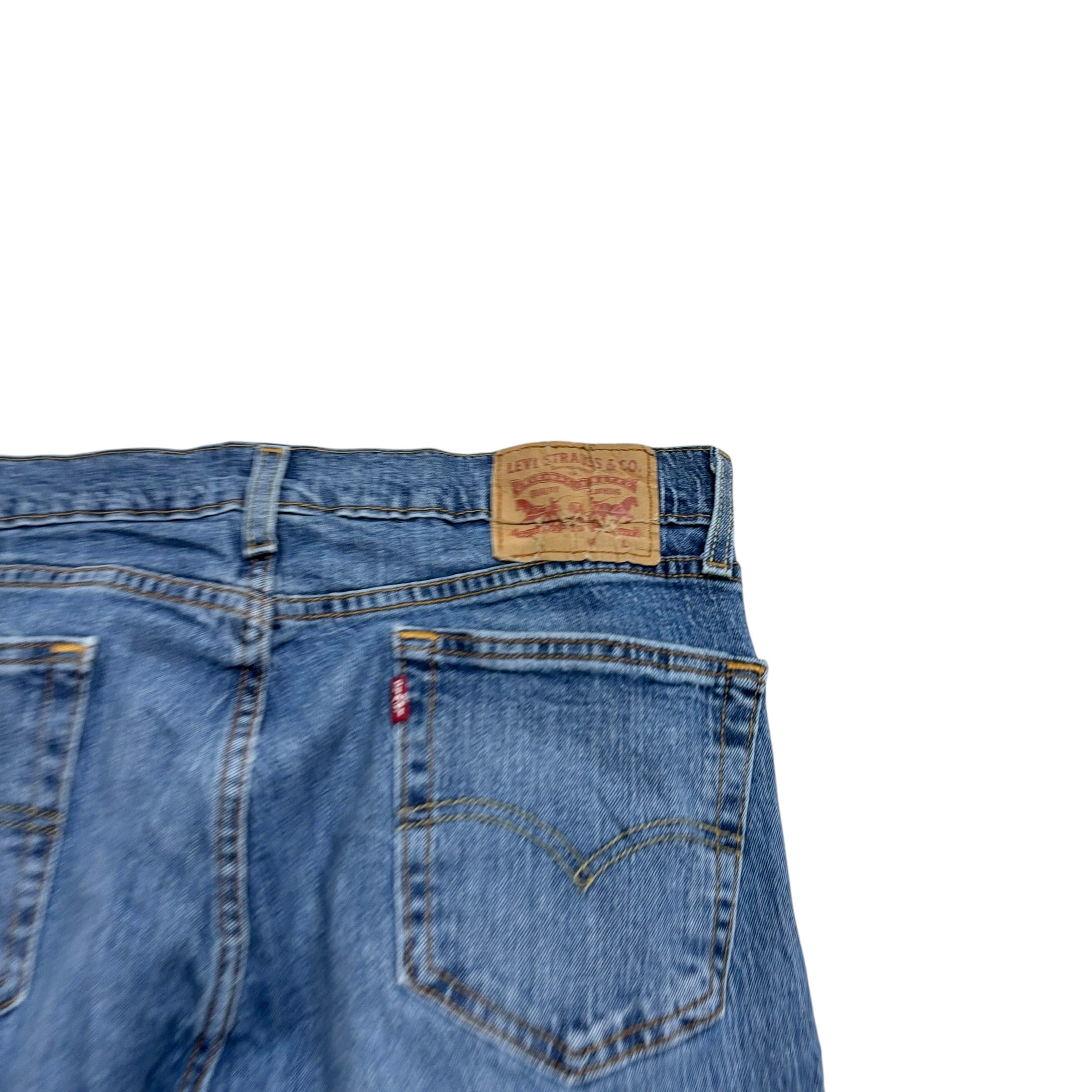 Levis 505 Jeans W31 L32 Mens Mid Blue Regular Straight Fit Stretch Denim