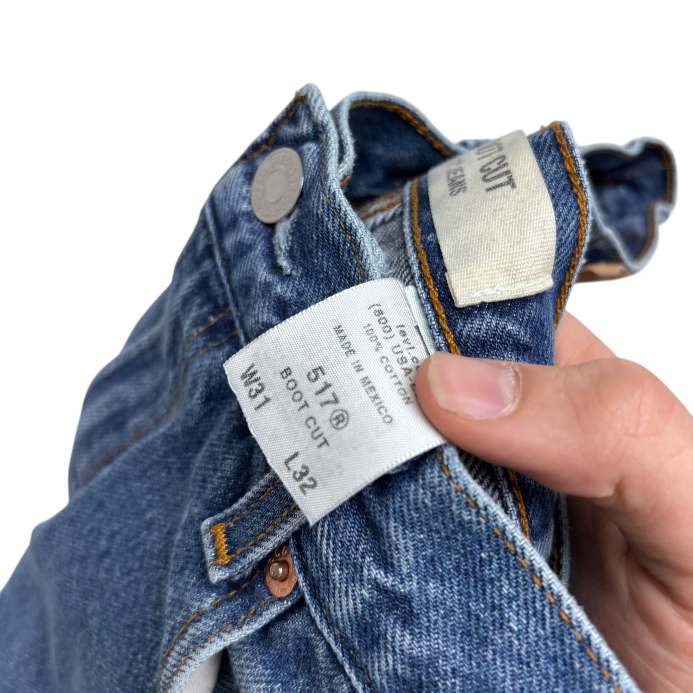 Levis 517 Jeans W30 L31 Mens Mid Blue Regular Bootcut Fit Vintage Denim (F)