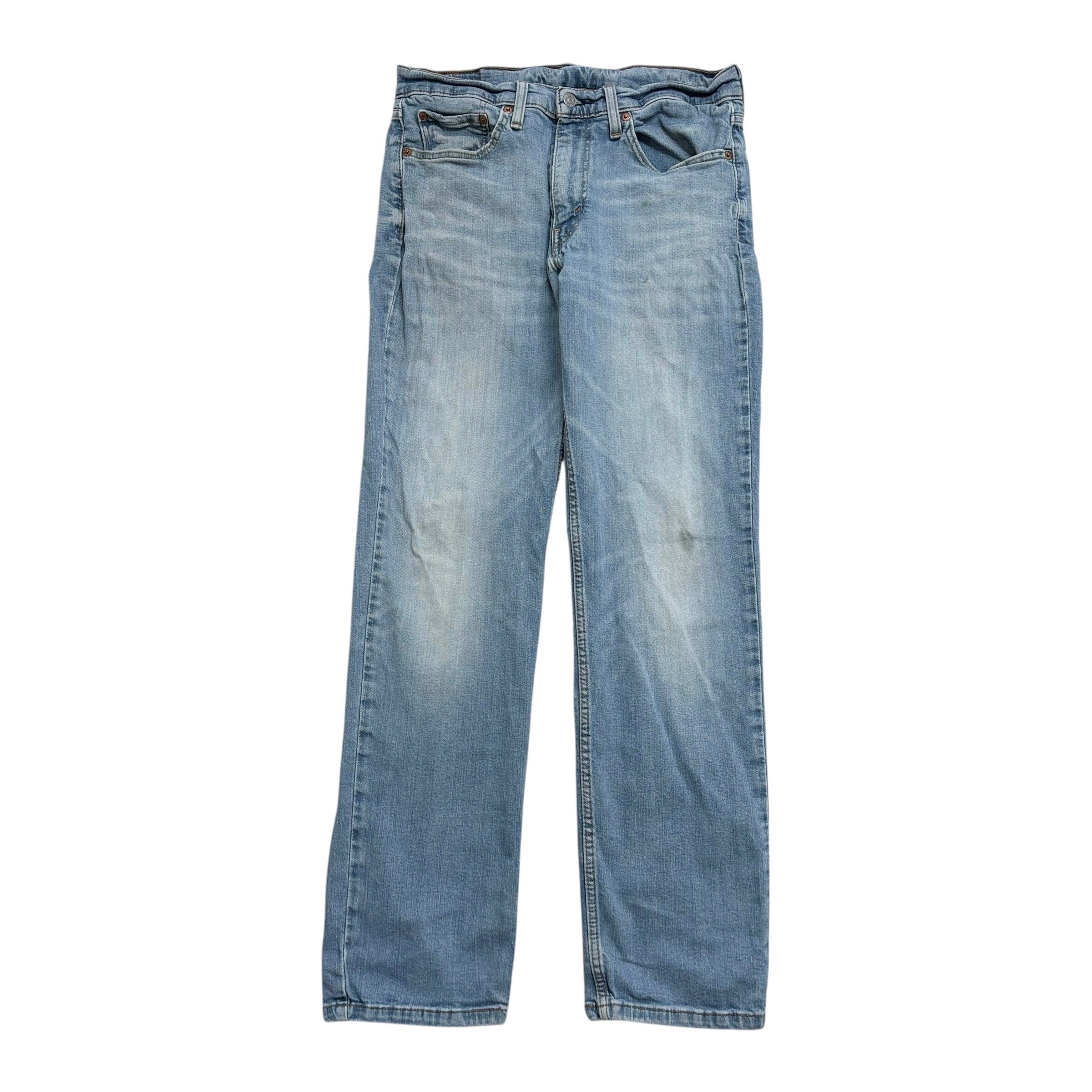 Levis 514 Jeans W32 L32 Mens Light Blue Regular Straight Fit Stretch Denim (F)