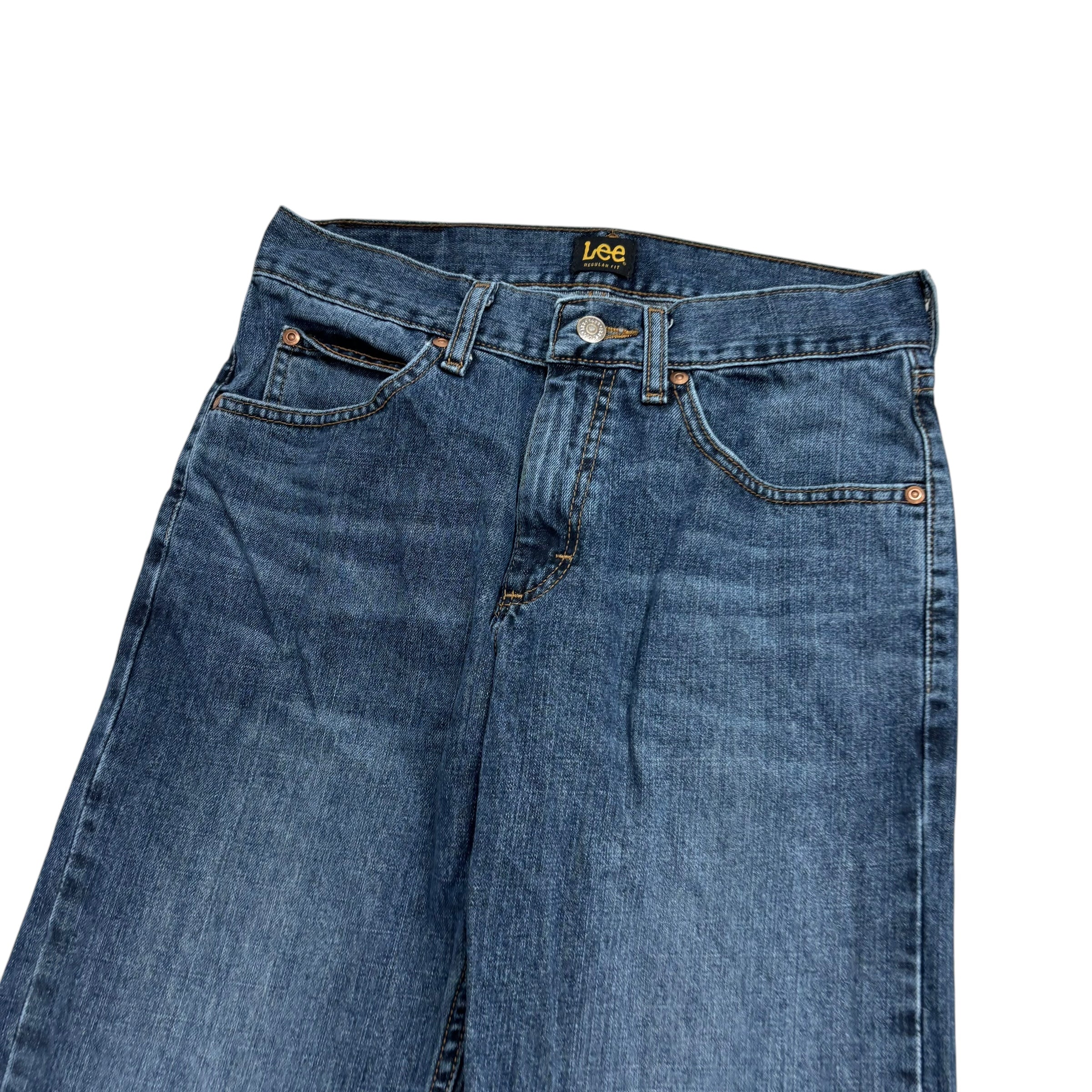 Lee Jeans W29 L32 Mens Dark Blue Regular Straight Fit Denim