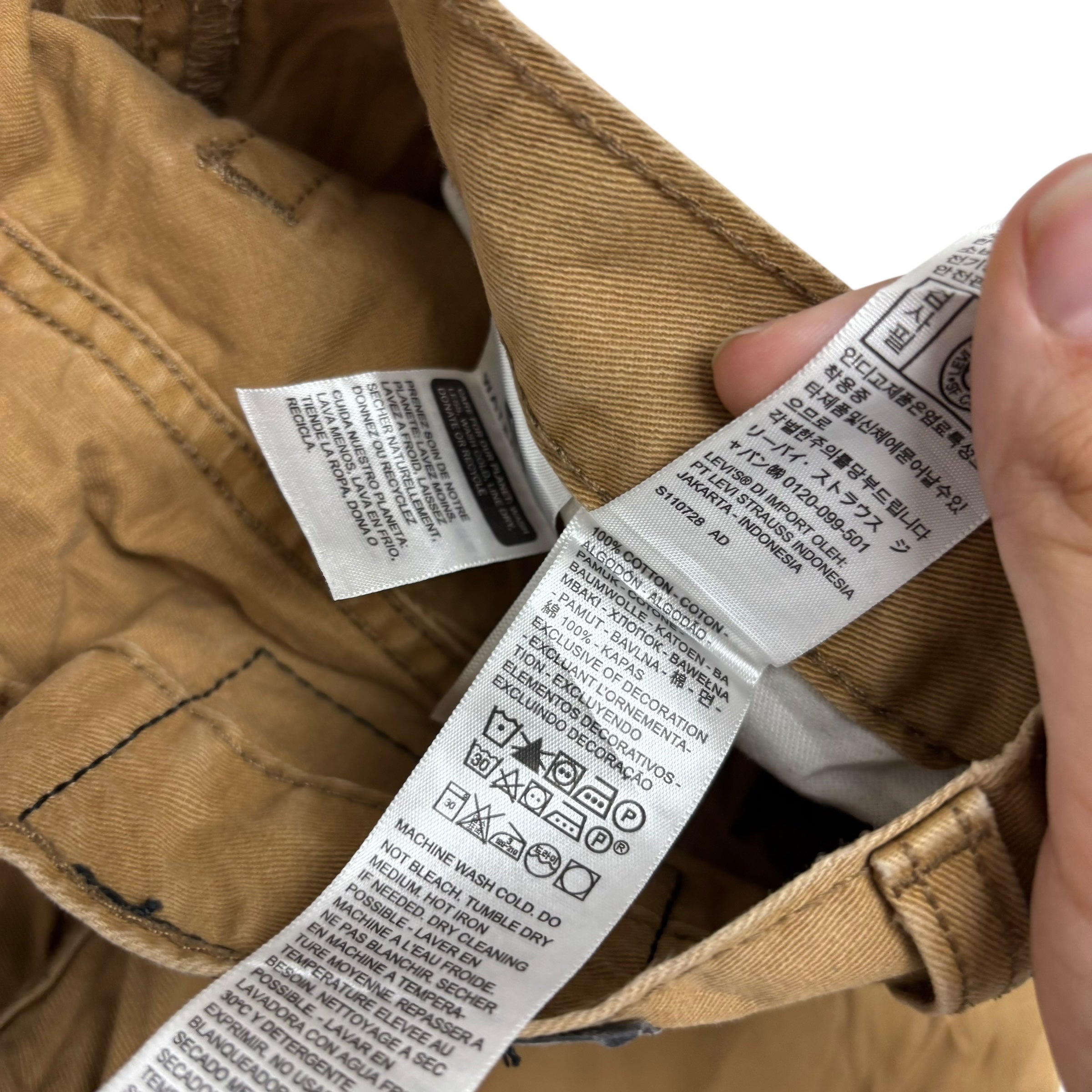 Levis 514 Trousers W30 L32 Mens Tan Regular Straight Fit Pants (E)