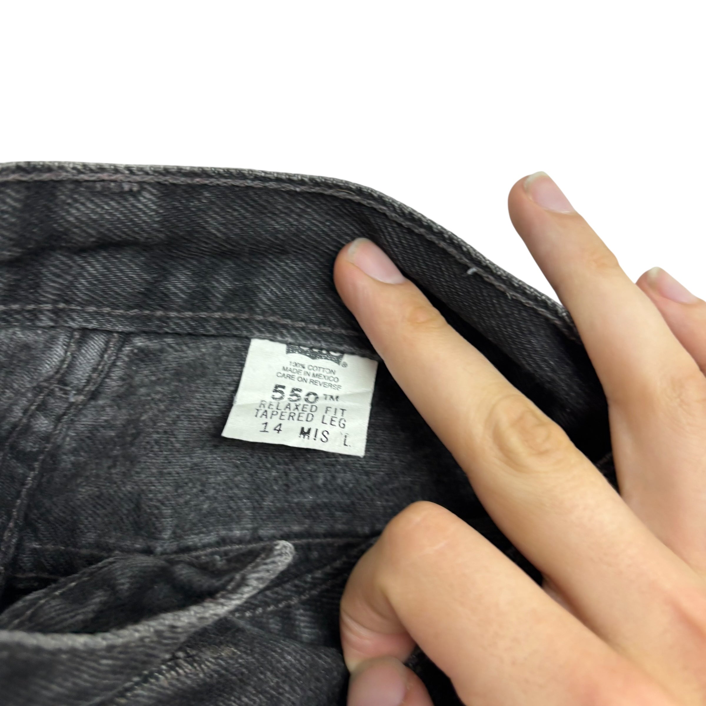 Levis 550 Jeans W33 L33 Womens Black Relaxed Tapered Fit Vintage Denim