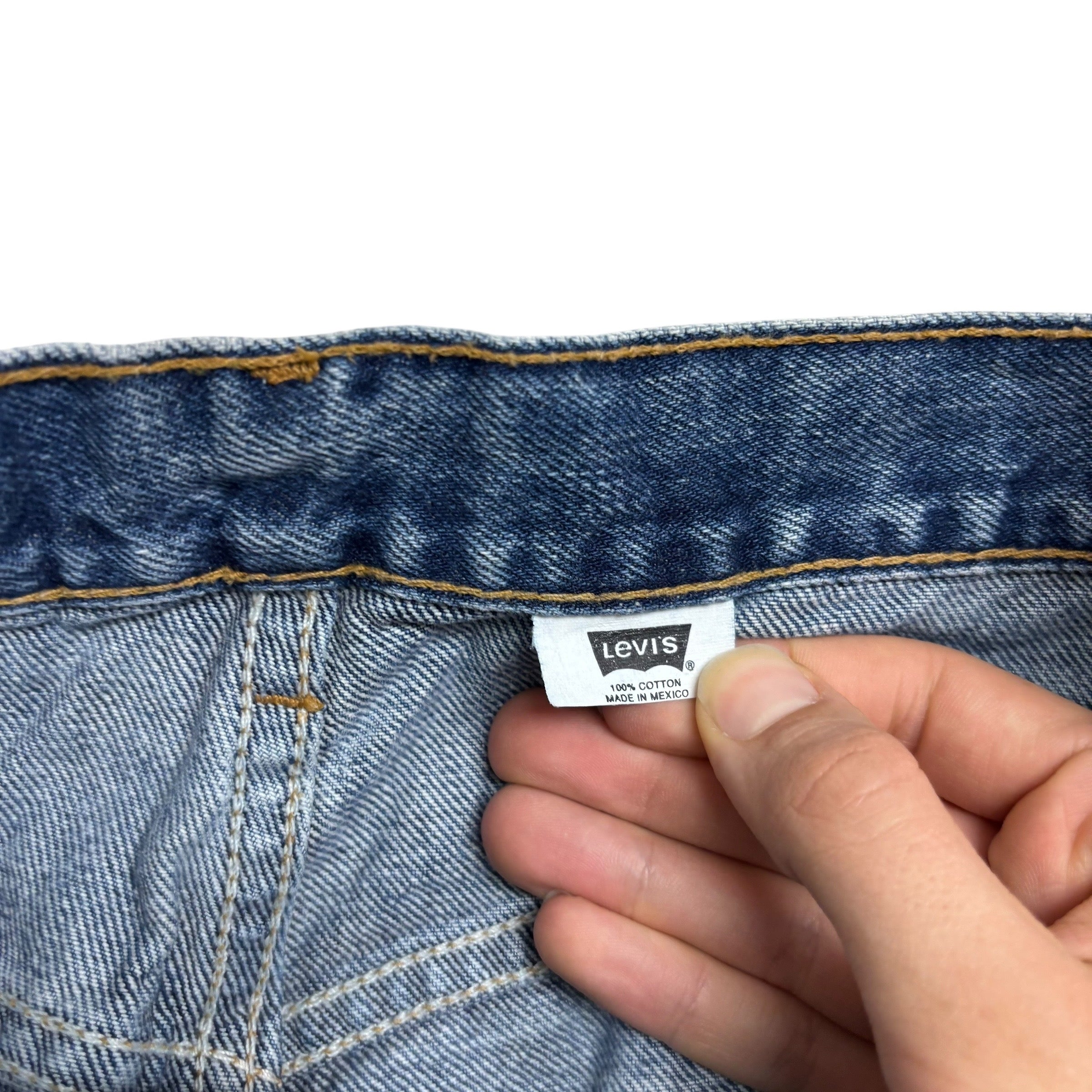 Levis 550 Jeans W35 L30 Mens Mid Blue Relaxed Straight Fit Vintage Denim (E)