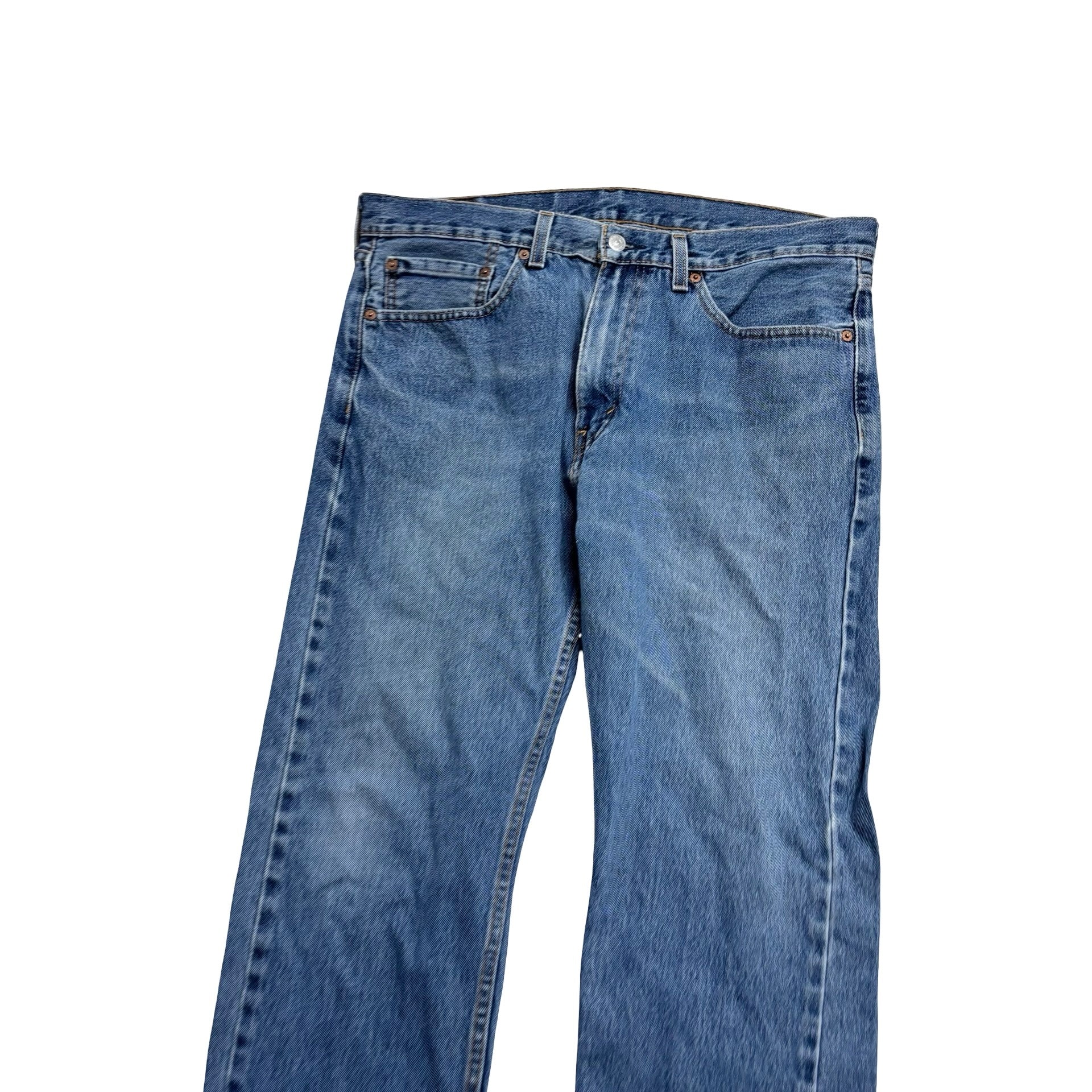 Levis 505 Jeans W36 L26 Mens Light Blue Regular Straight Fit Denim (F)