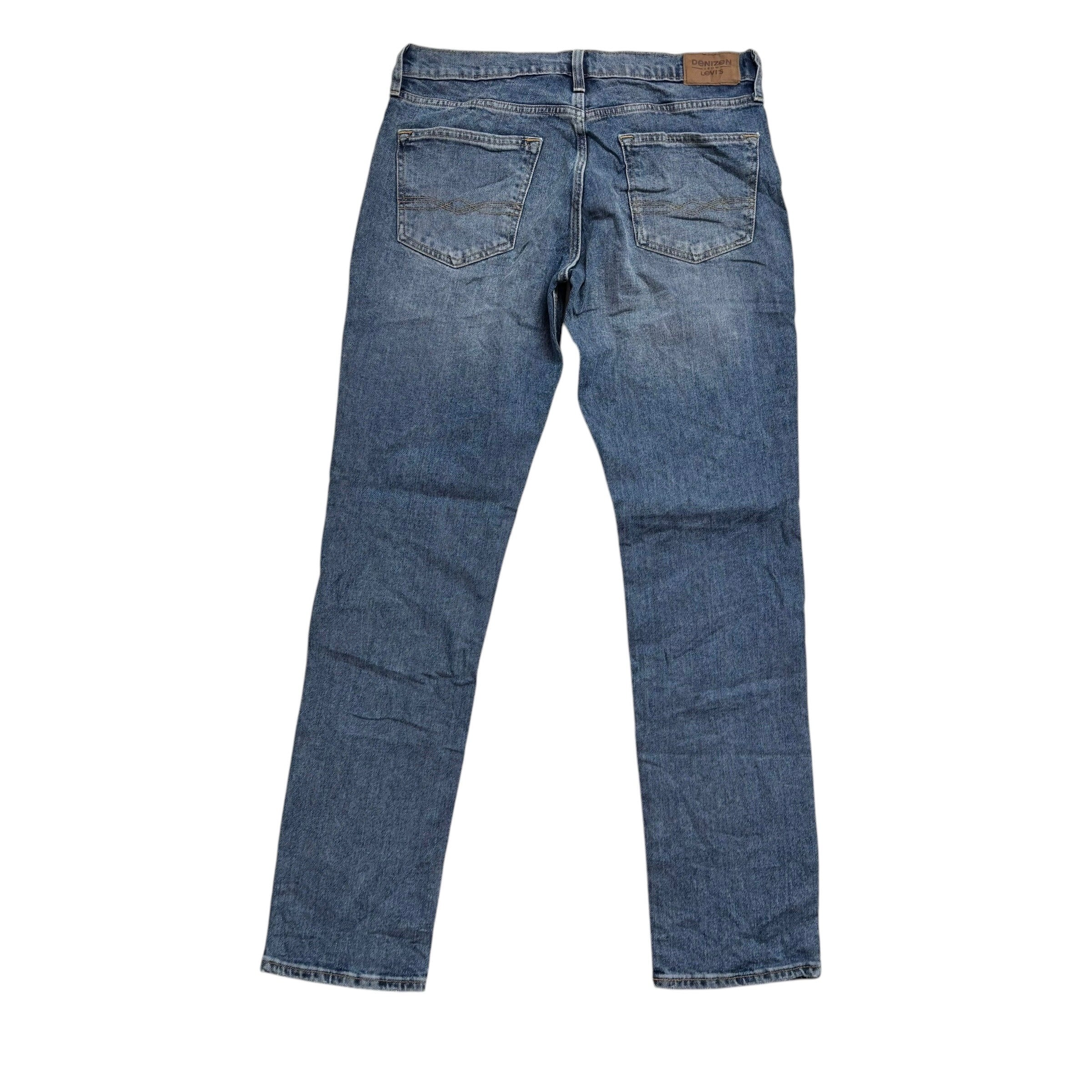 Levis Denizen Jeans W32 L32 Mens Mid Blue Slim Fit Stretch Denim (E)