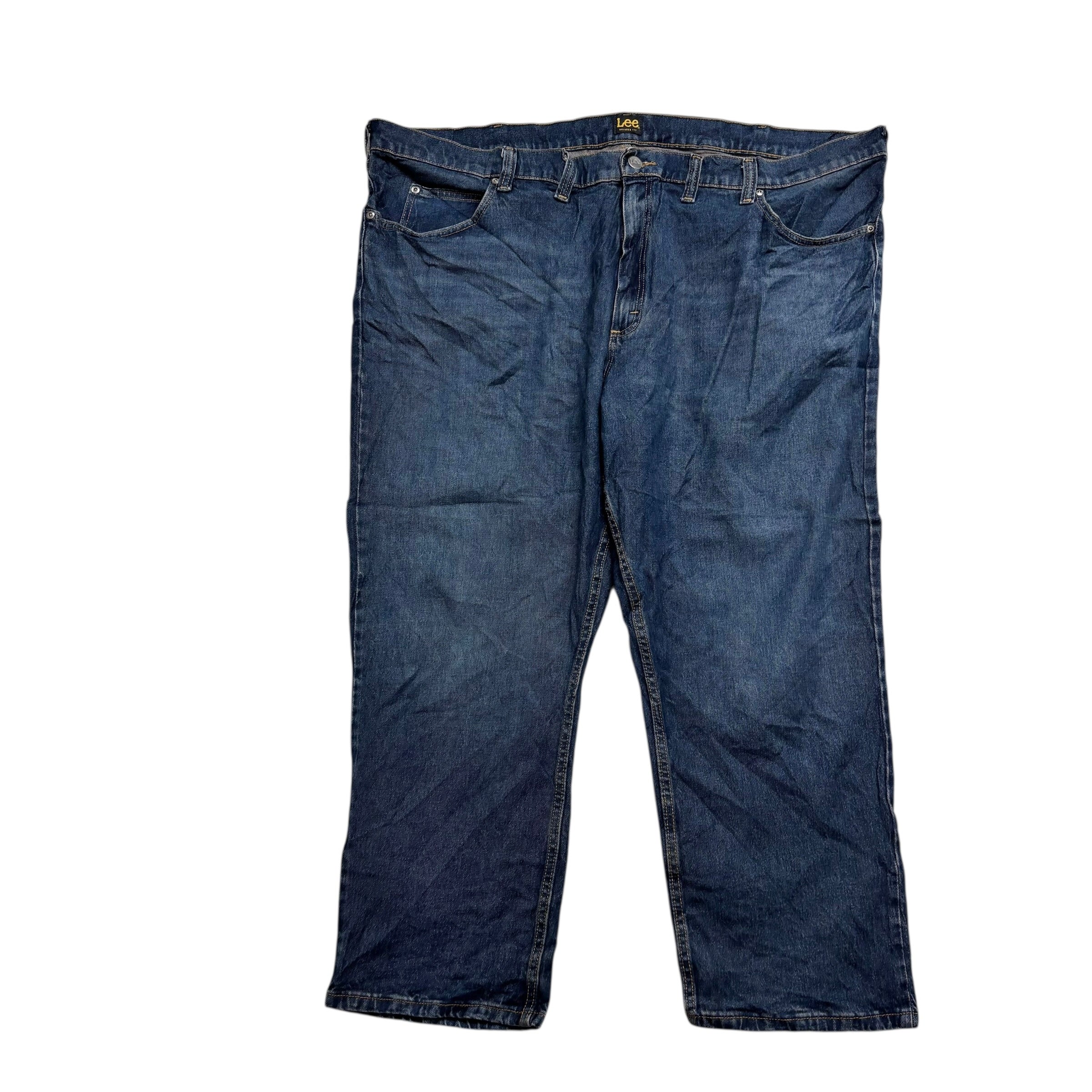 Lee Jeans W48 L28 Mens Dark Blue Baggy Relaxed Straight Fit Stretch Denim (E)