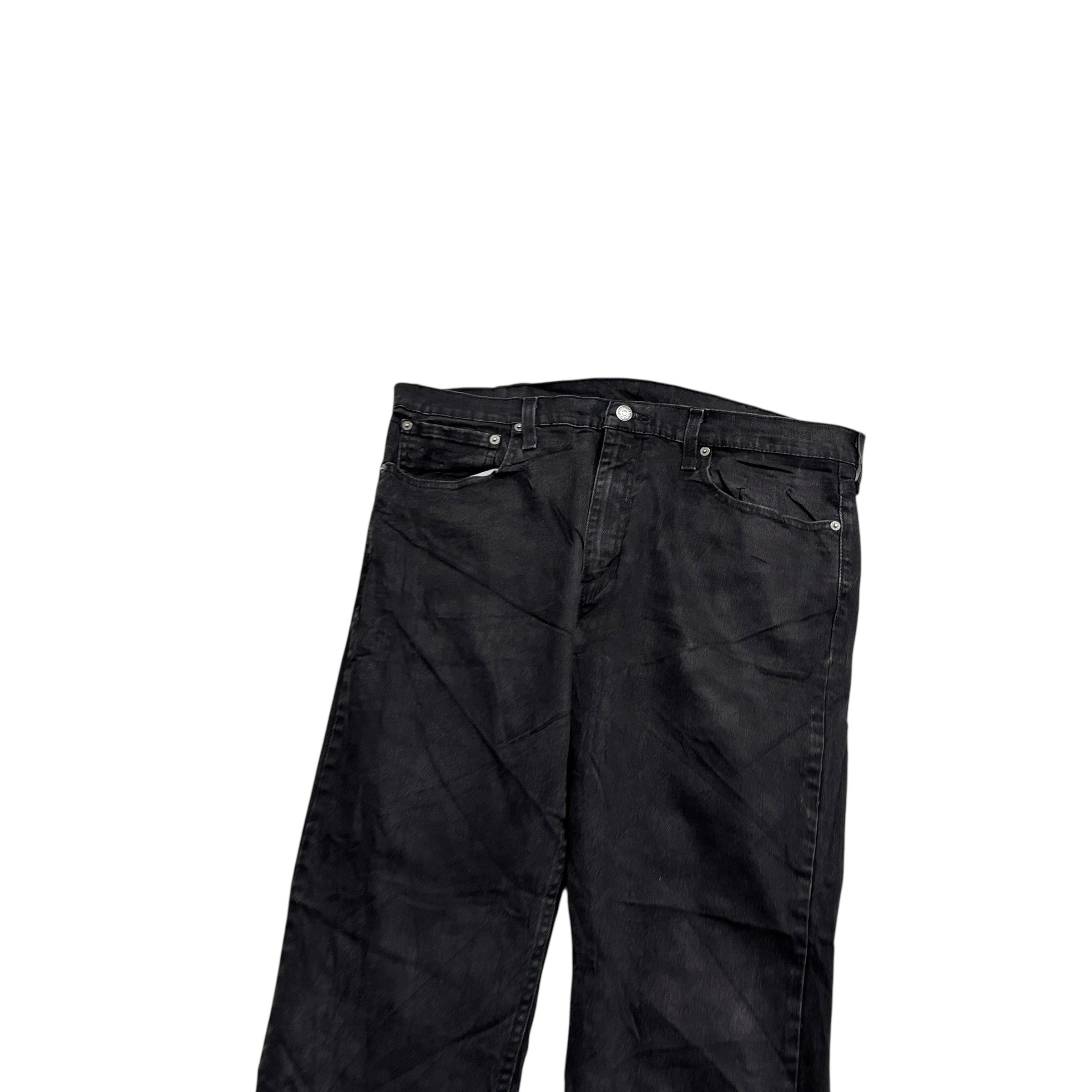 Levis 502 Jeans W38 L30 Mens Black Regular Tapered Fit Stretch Denim (E)
