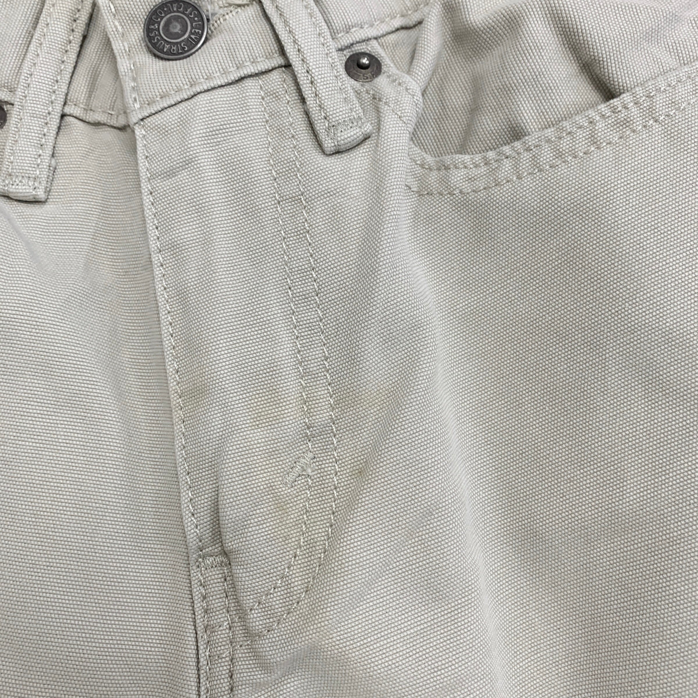 Levis 514 Trousers W28 L30 Mens Cream Regular Straight Fit Pants