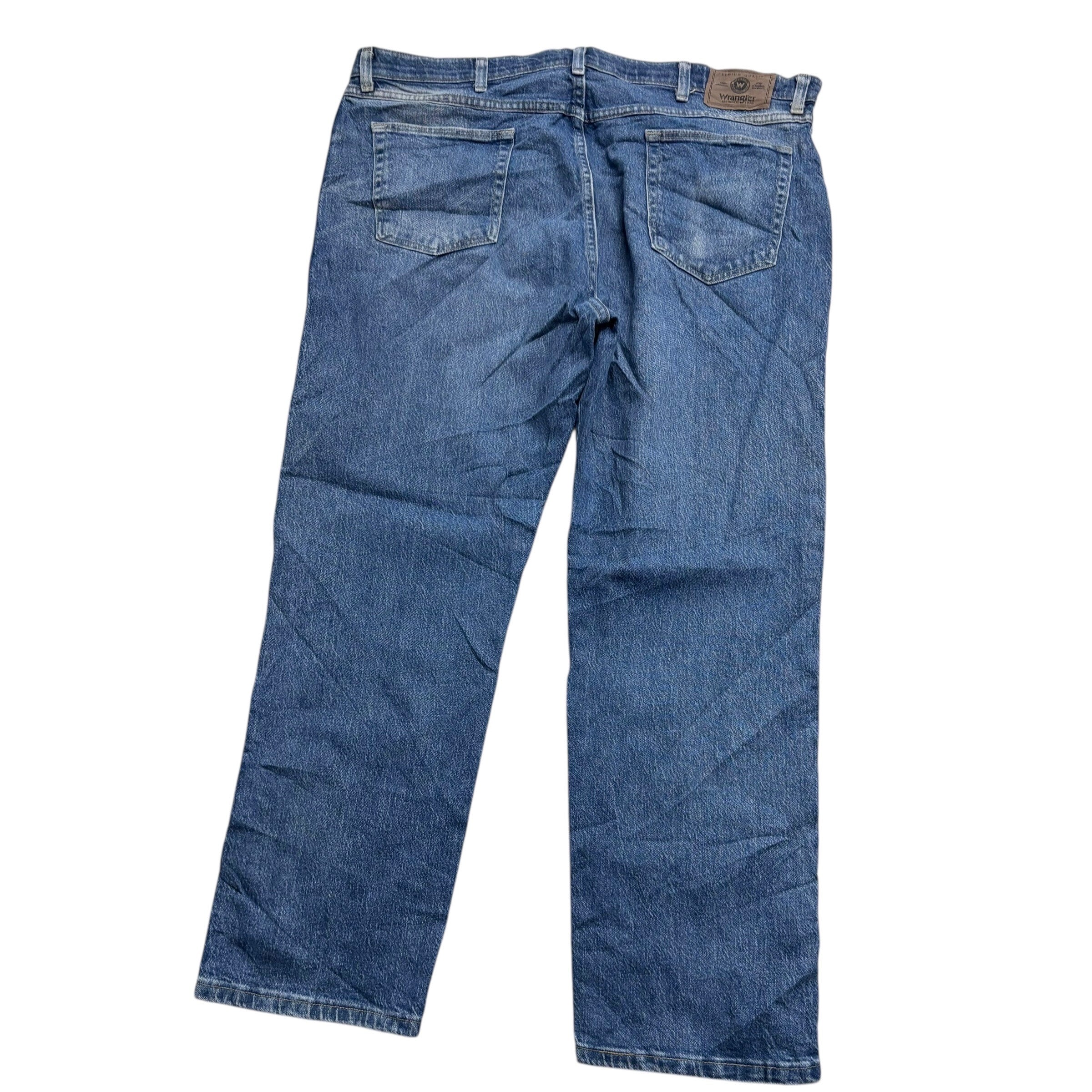 Wrangler Jeans W40 L29 Mens Mid Blue Regular Straight Fit Stretch Denim