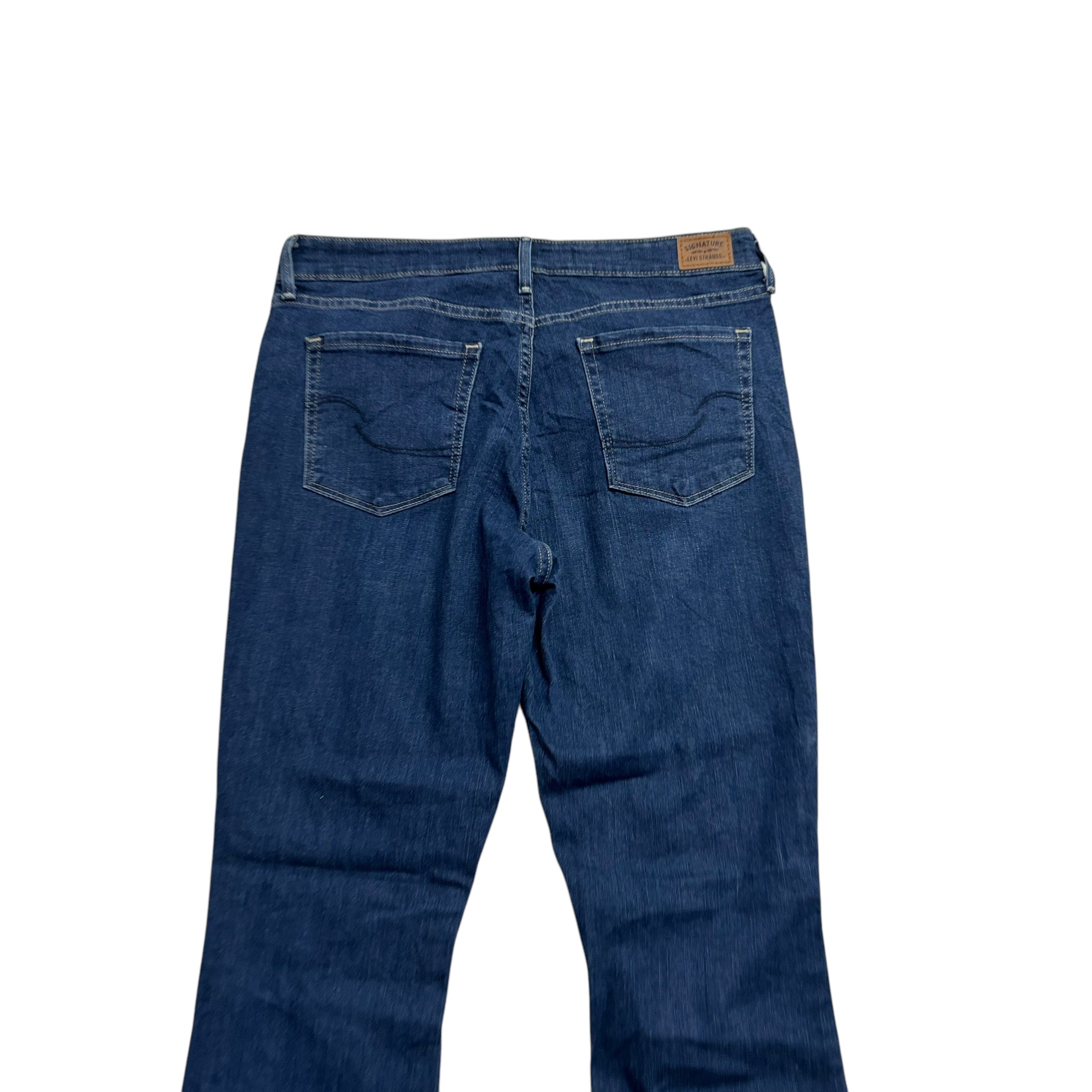 Levis Signature Jeans W31 L30 Womens Bootcut Fit Dark Blue Stretch Denim (E)