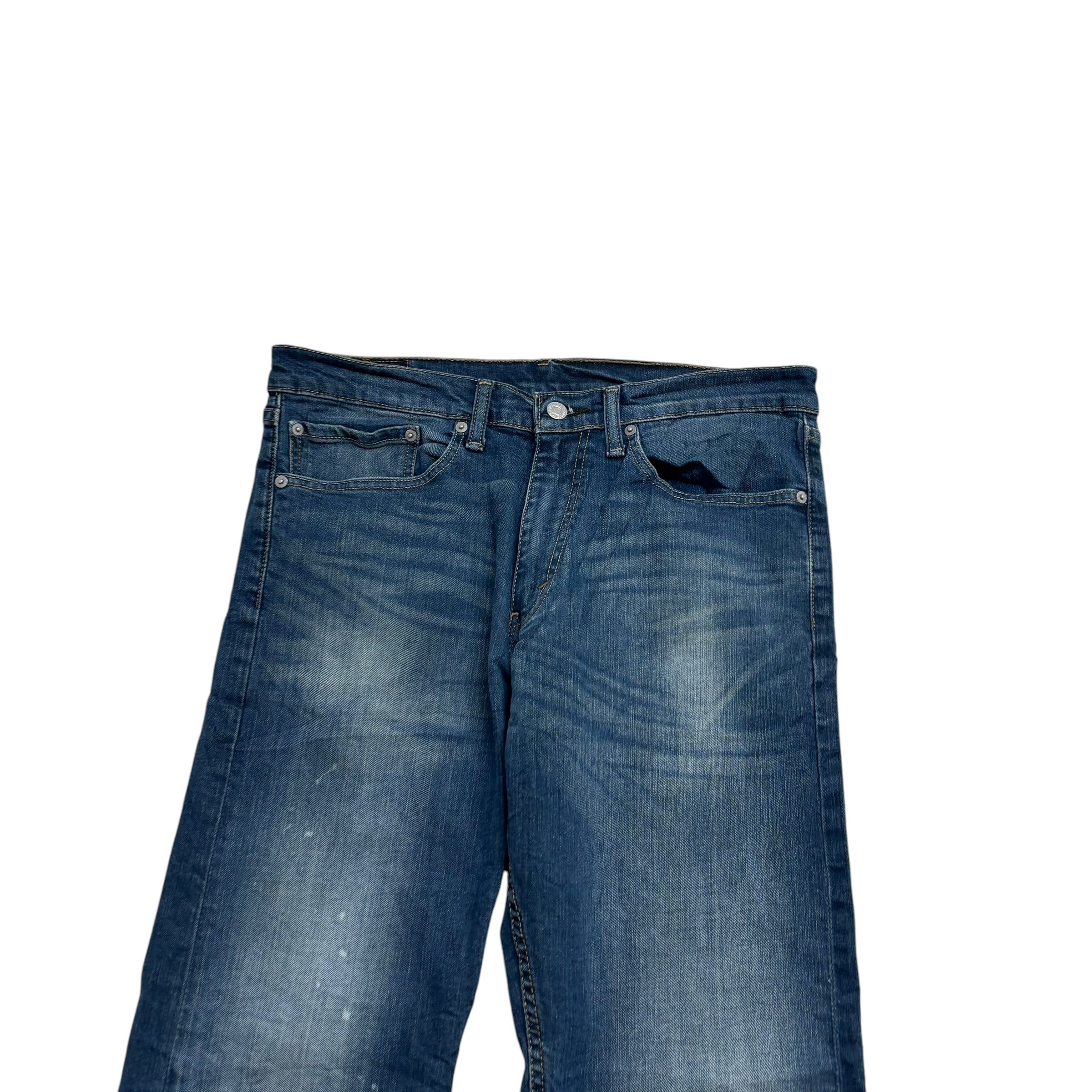 Levis 505 Jeans W34 L30 Mens Dark Blue Regular Straight Fit Stretch Denim