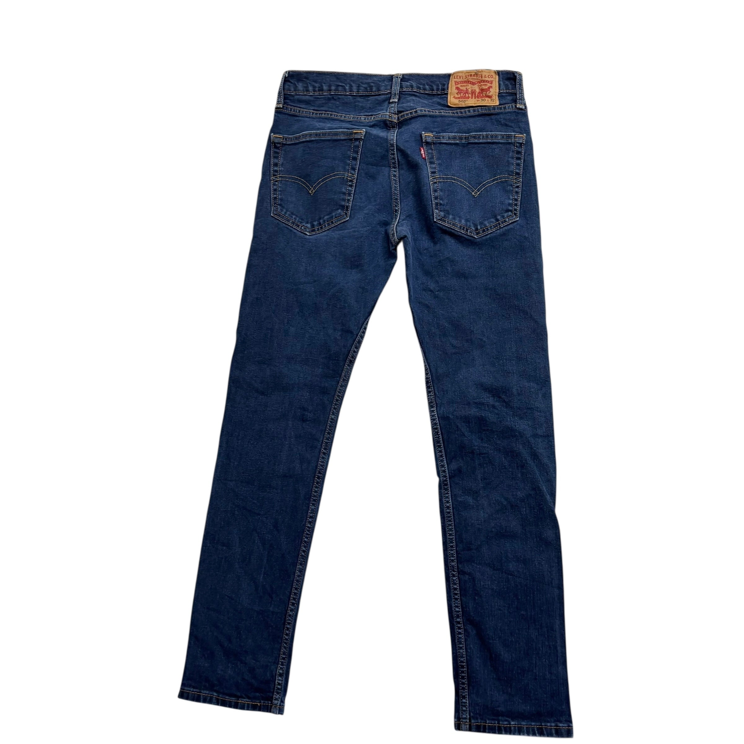 Levis 502 Jeans W30 L31 Mens Dark Blue Regular Tapered Fit Stretch Denim