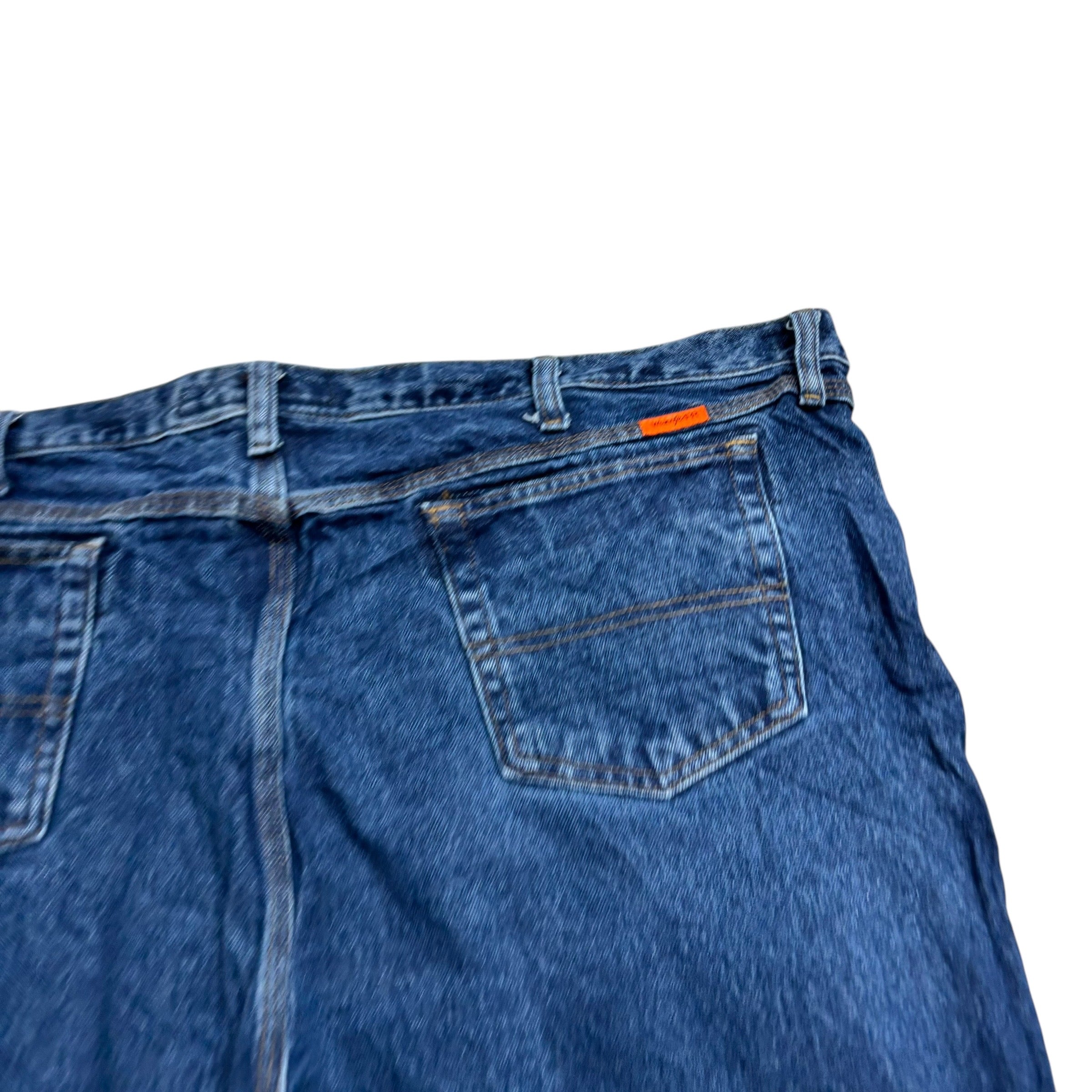 Wrangler Jeans W46 L32 Mens Mid Blue Relaxed Straight Fit Denim (E)