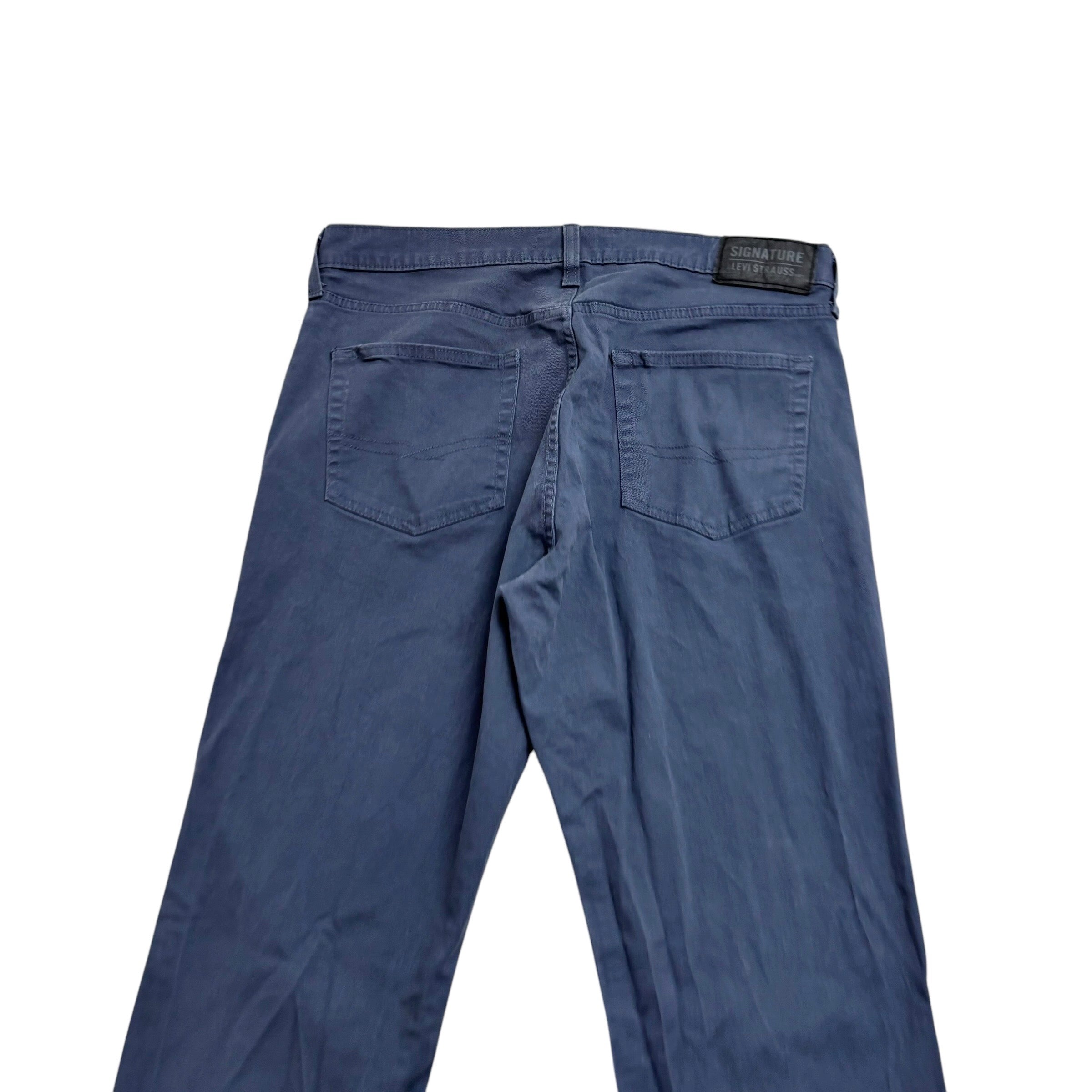 Levis Signature Trousers W34 L31 Mens Blue Athletic Fit Stretch Pants (E)