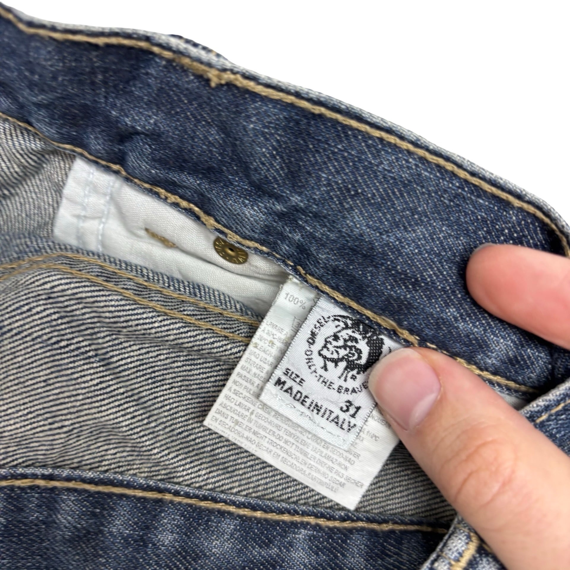 Diesel Rabox Jeans W31 L34 Mens Dark Blue Flare Bootcut Vintage Y2K (E)