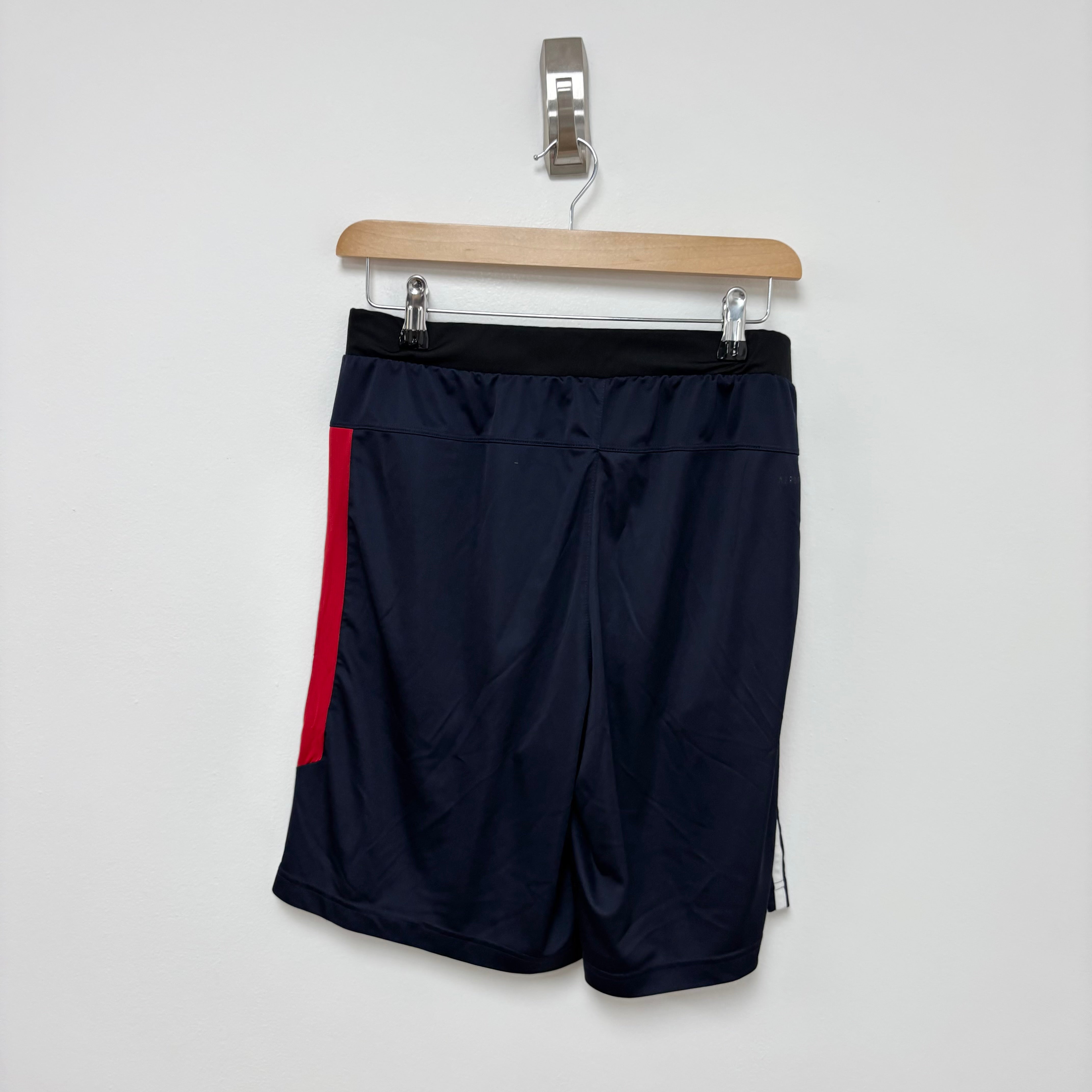 Adidas Shorts Mens Medium Navy Blue Sports Running Gym Athletic Pockets (E)