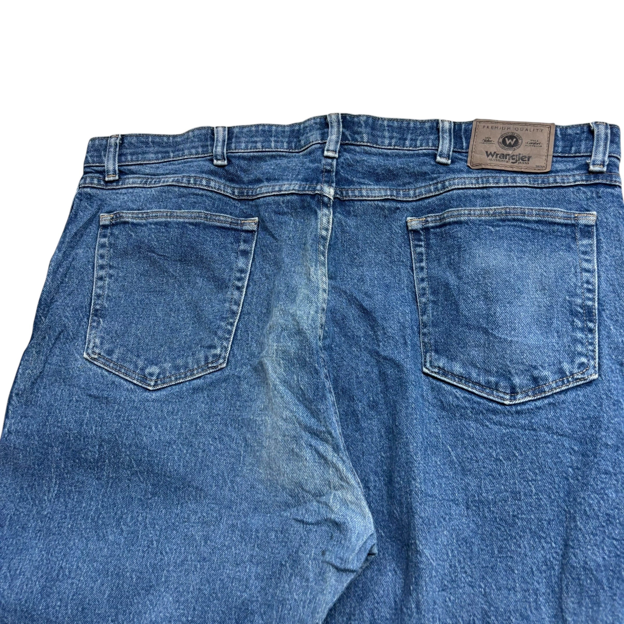 Wrangler Jeans W40 L30 Mens Mid Blue Regular Straight Fit Stretch Denim (F)