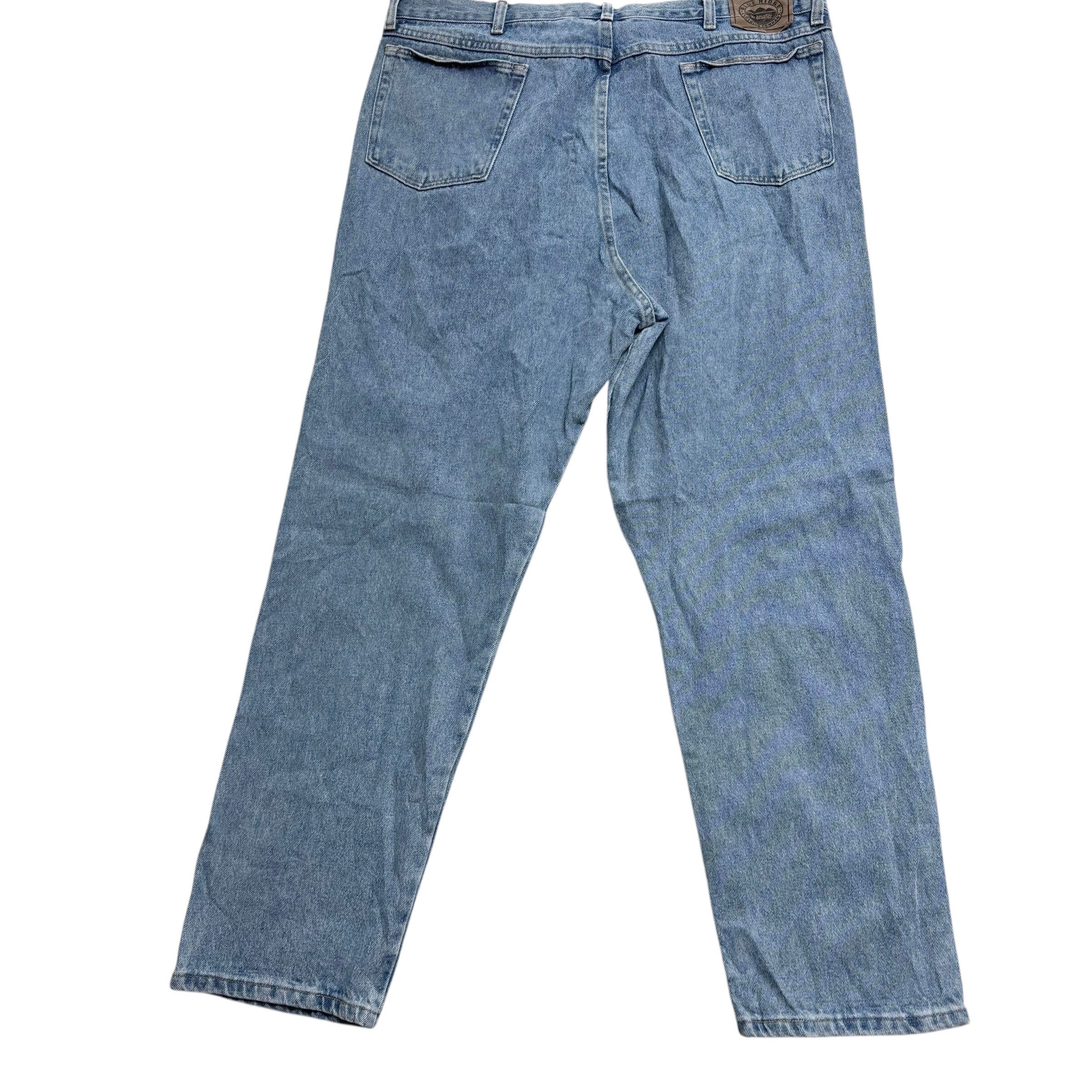 Wrangler Jeans W42 L32 Mens Light Blue Relaxed Tapered Fit Vintage Denim (E)