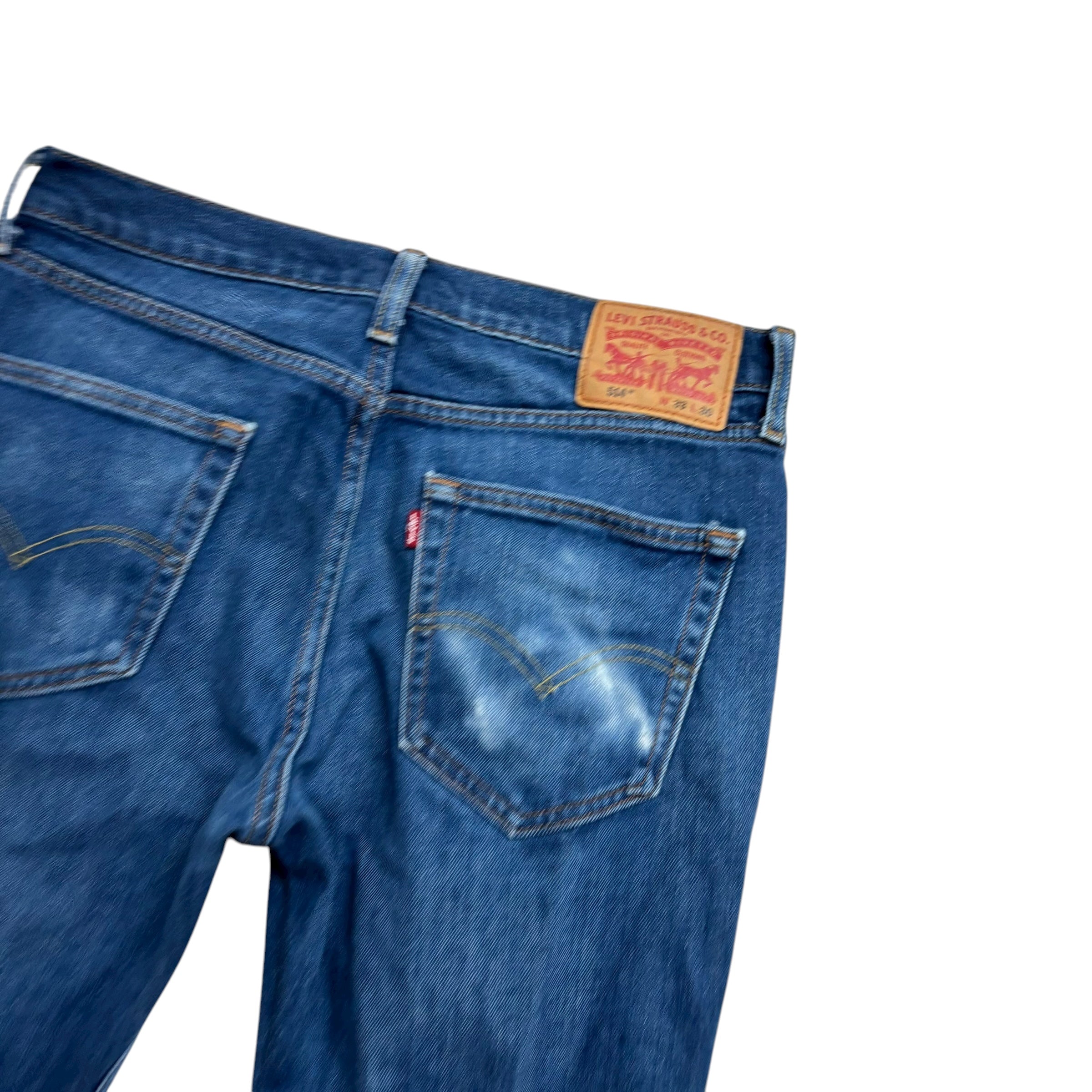 Levis 514 Jeans W33 L29 Mens Mid Blue Regular Straight Fit Stretch Denim (F)