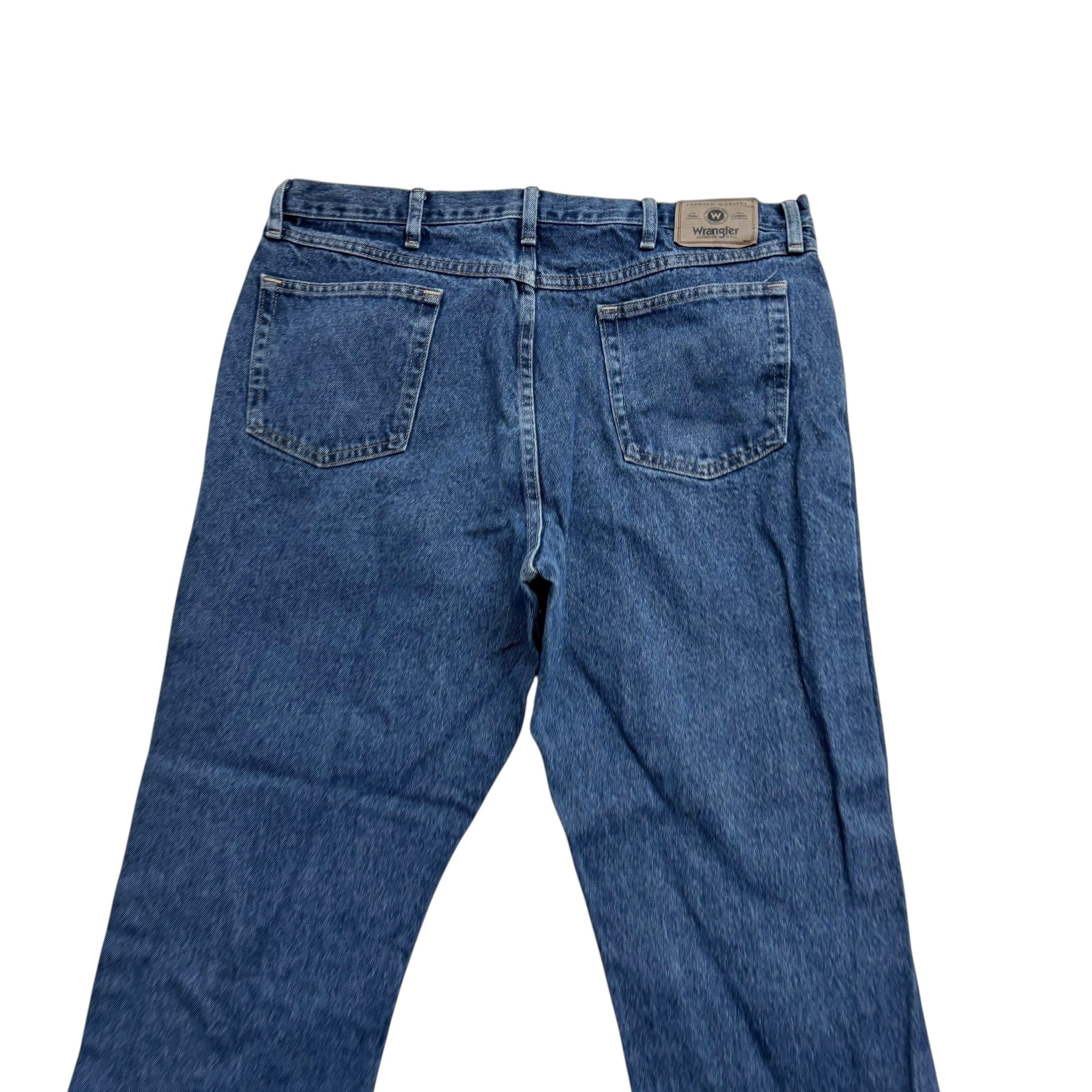 Wrangler Jeans W40 L28 Mens Mid Blue Relaxed Straight Fit Denim (F)