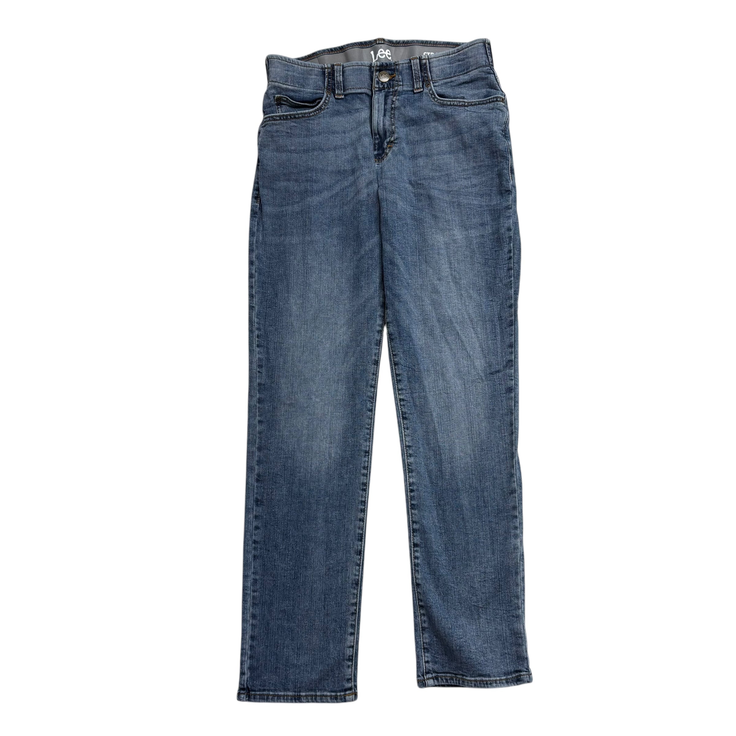 Lee Jeans W30 L32 Mens Mid Blue Regular Tapered Fit Stretch Denim (E)