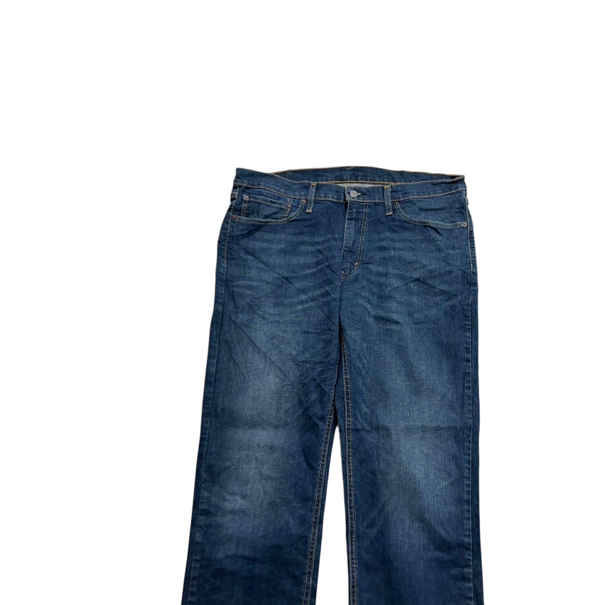 Levis 541 Jeans W36 L34 Mens Dark Blue Athletic Tapered Fit Stretch Denim (E)