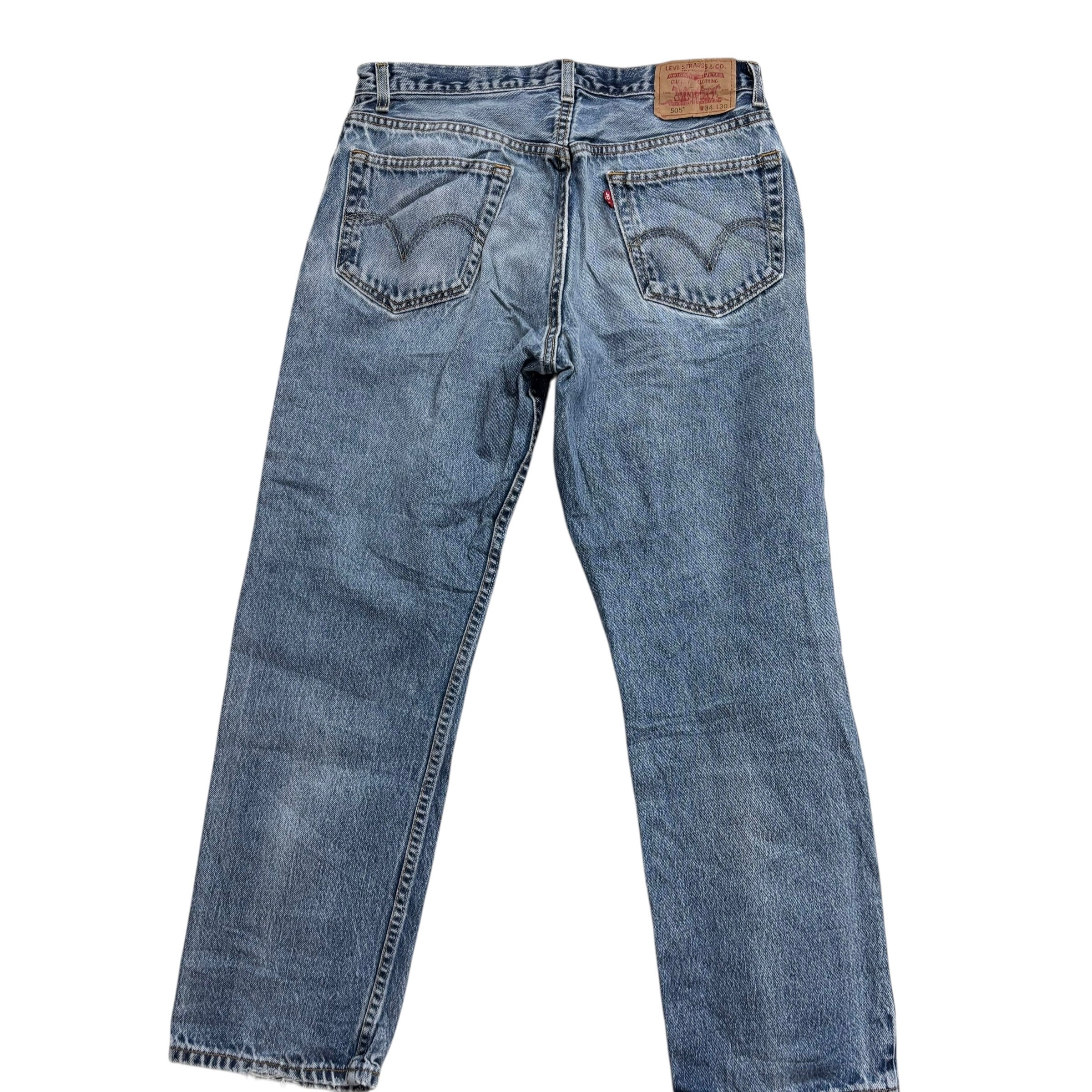 Levis 505 Jeans W32 L30 Mens Mid Blue Regular Straight Made In USA Vintage