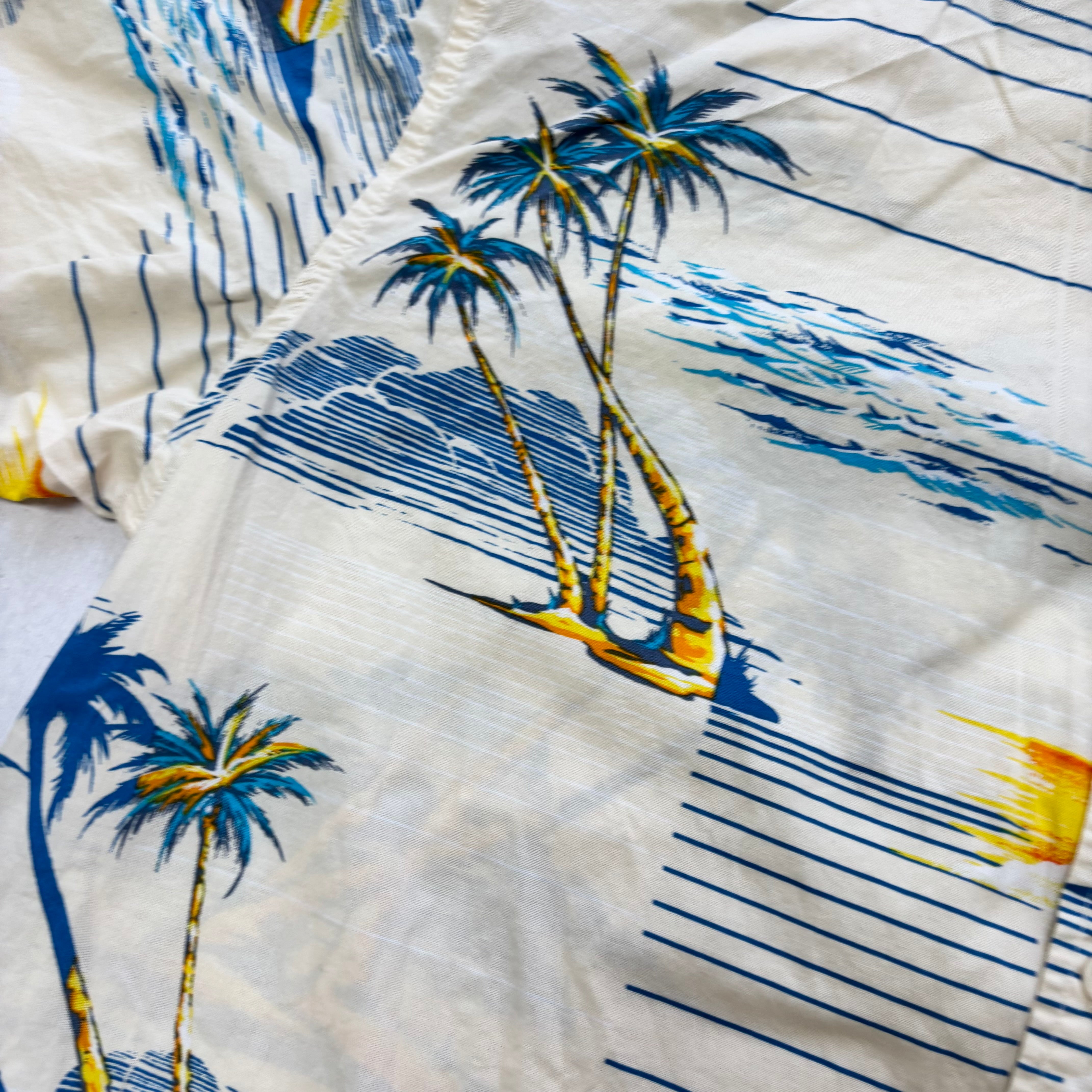ONeil Hawaiian Shirt Mens XL Yellow Surf Beach Short Sleeve Cotton Slim (E)