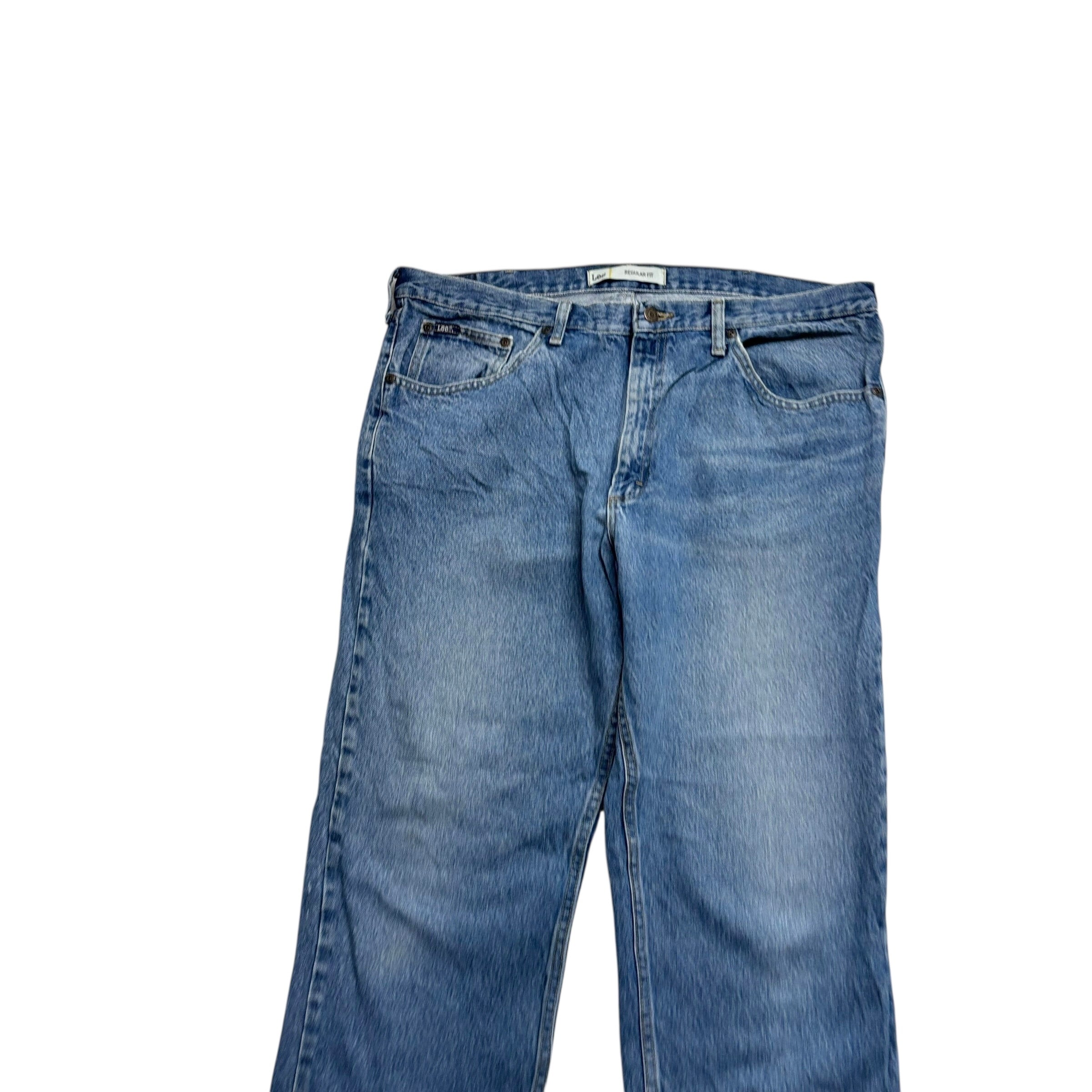 Lee Jeans W40 L30 Mens Mid Blue Regular Straight Fit Vintage Denim