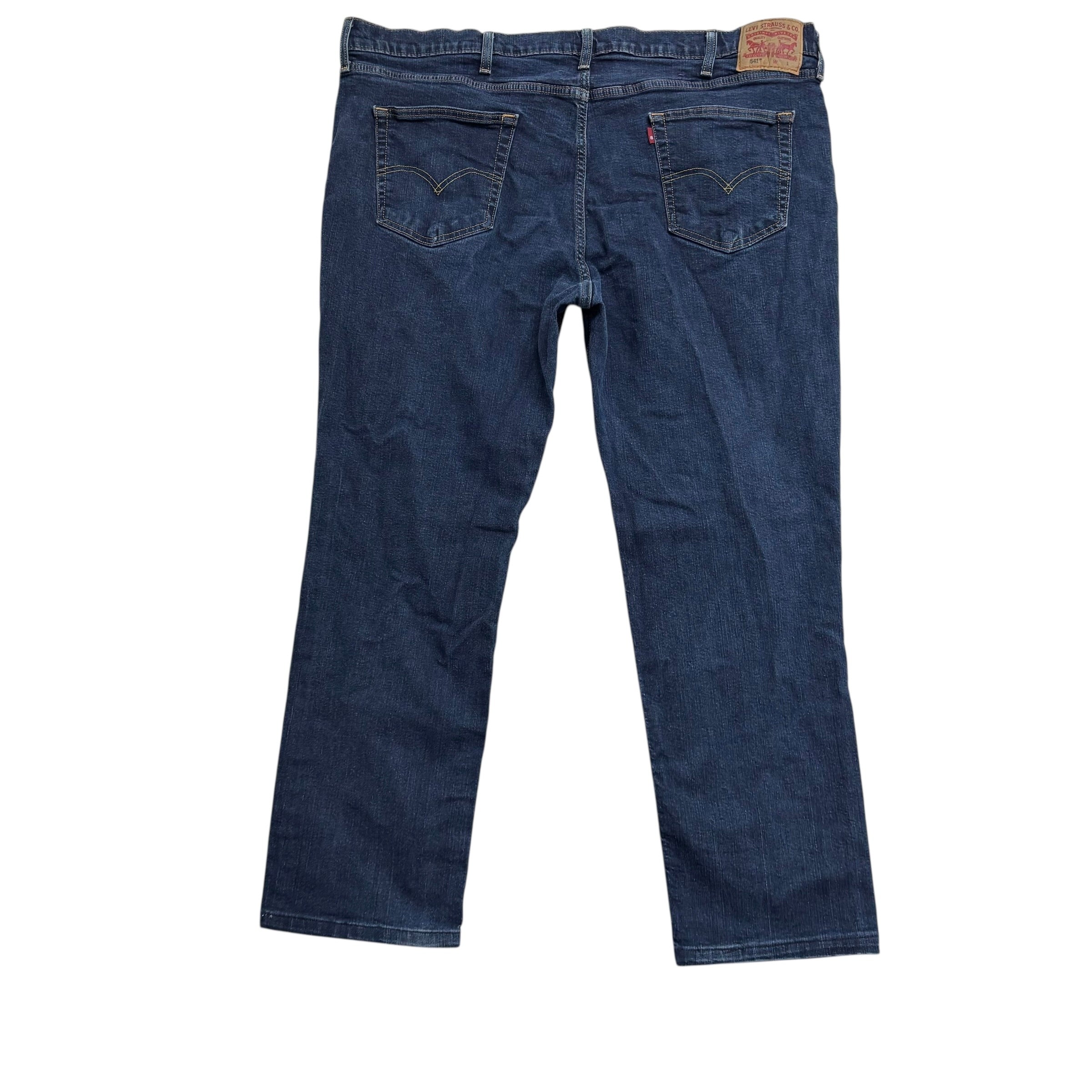 Levis 541 Jeans W46 L31 Mens Dark Blue Athletic Tapered Fit Stretch Denim