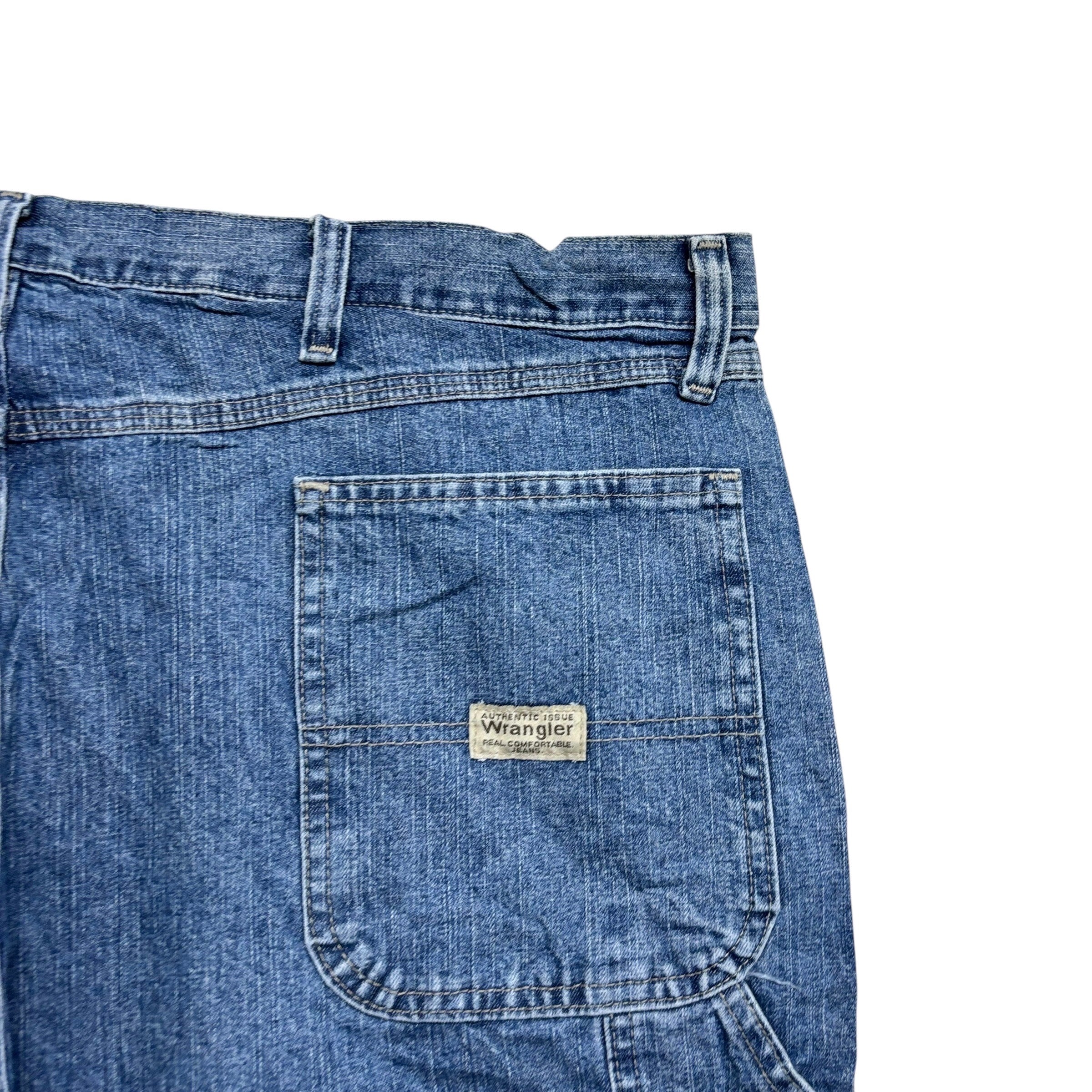 Wrangler Baggy Jorts W44 Mens Mid Blue Denim Shorts Relaxed Carpenter (E)
