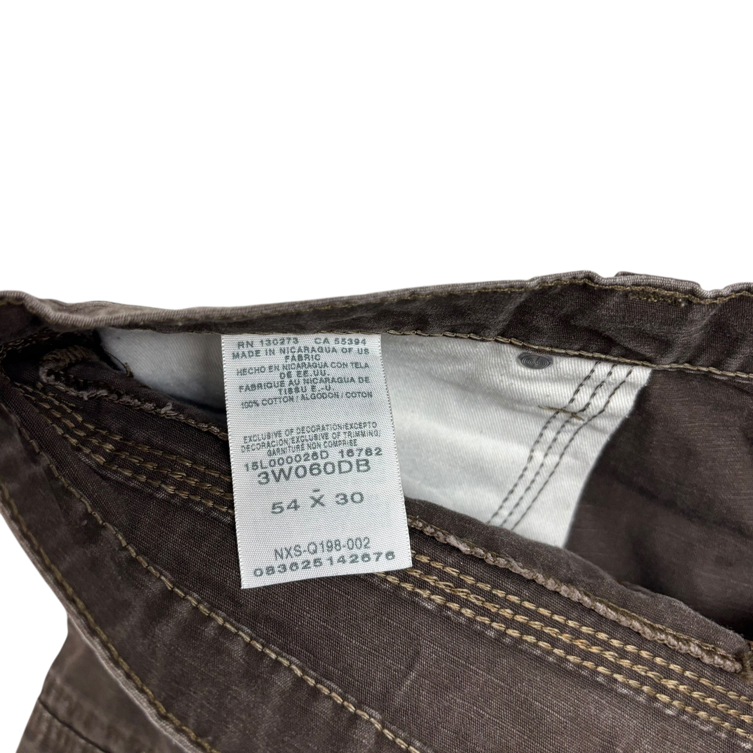 Wrangler Carpenter Pants W54 L30 Mens Brown Relaxed Straight Cargo Trousers (E)