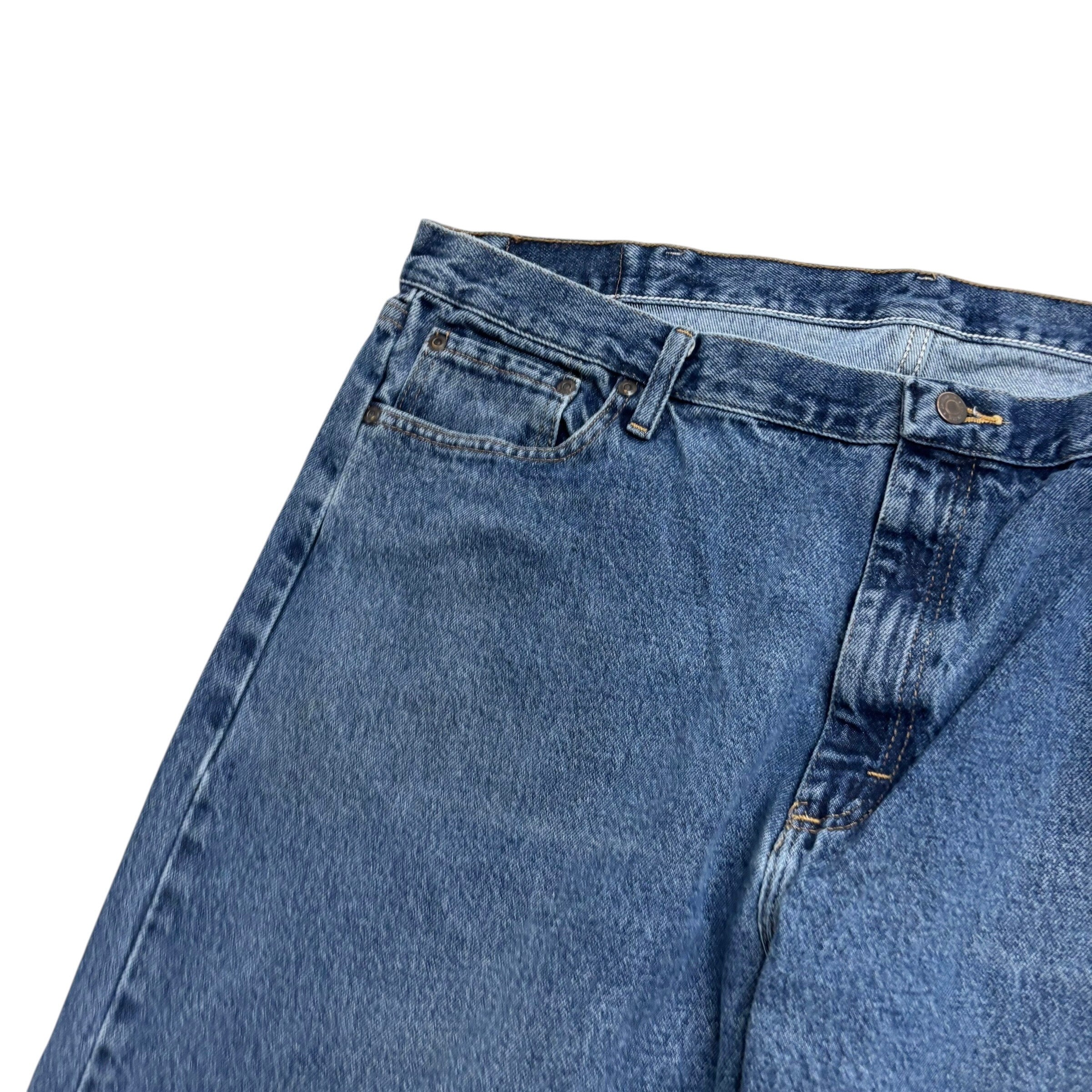 Wrangler Jeans W42 L32 Mens Mid Blue Relaxed Straight Fit Denim