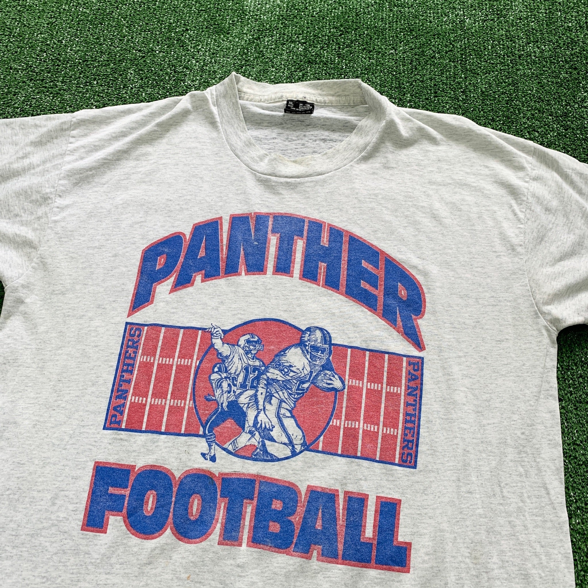 Vintage T Shirt Mens XL Grey Single Stitch Graphic Print 90s USA NFL