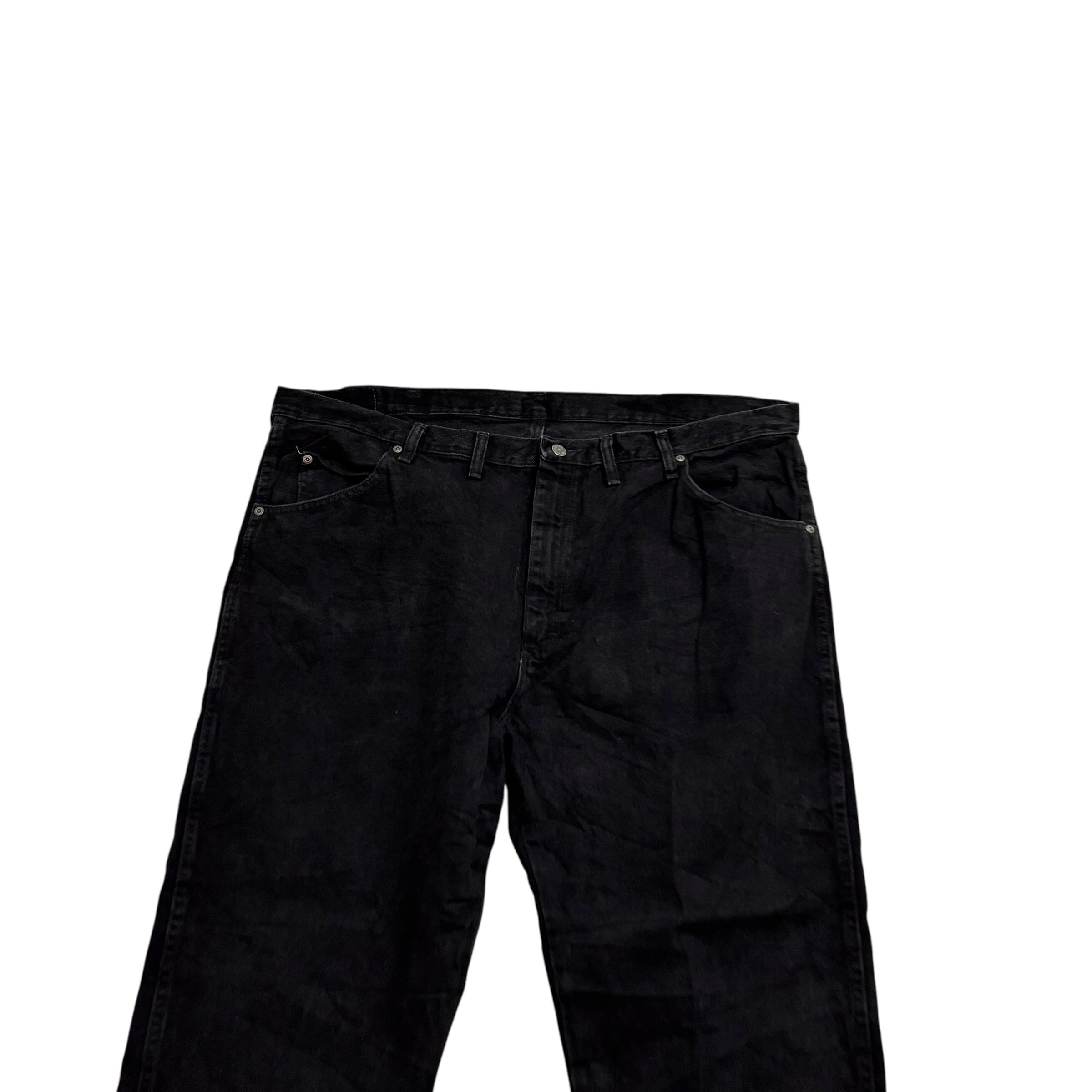 Wrangler Jeans W44 L29 Mens Black Regular Straight Fit Denim (E)