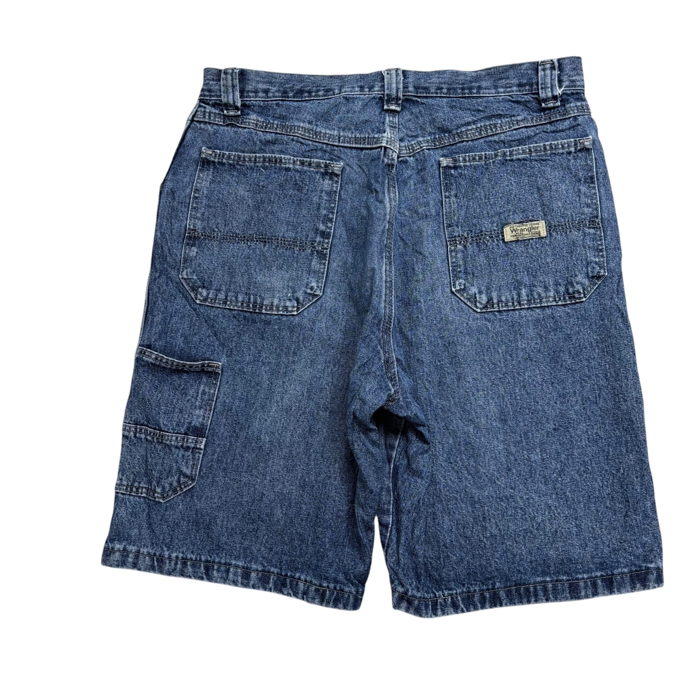 Vintage Wrangler Baggy Jorts W32 Mens Mid Blue Denim Shorts Relax Carpenter (E)