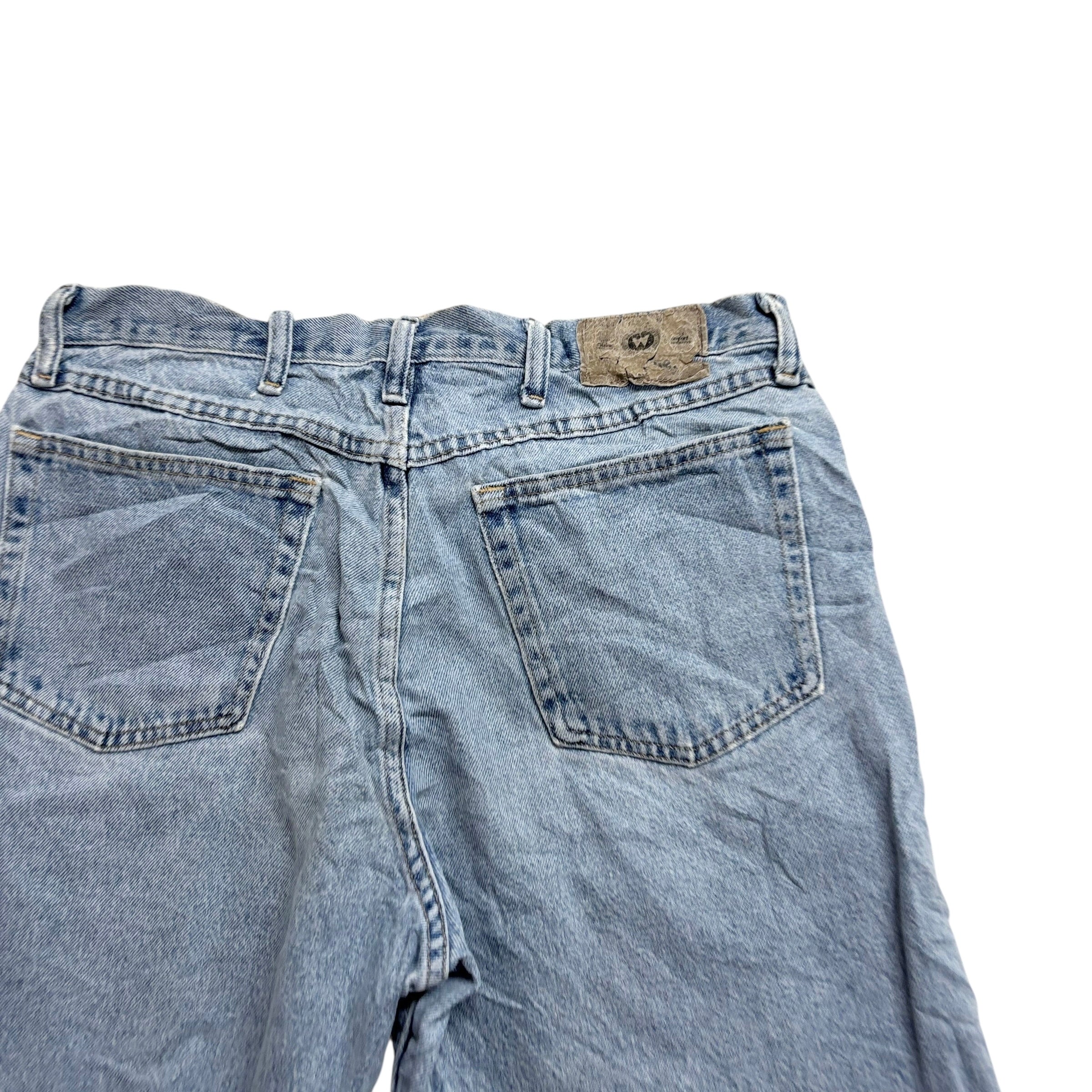 Wrangler Denim Shorts W33 Mens Light Blue 57in Regular Fit Cut Off Vintage