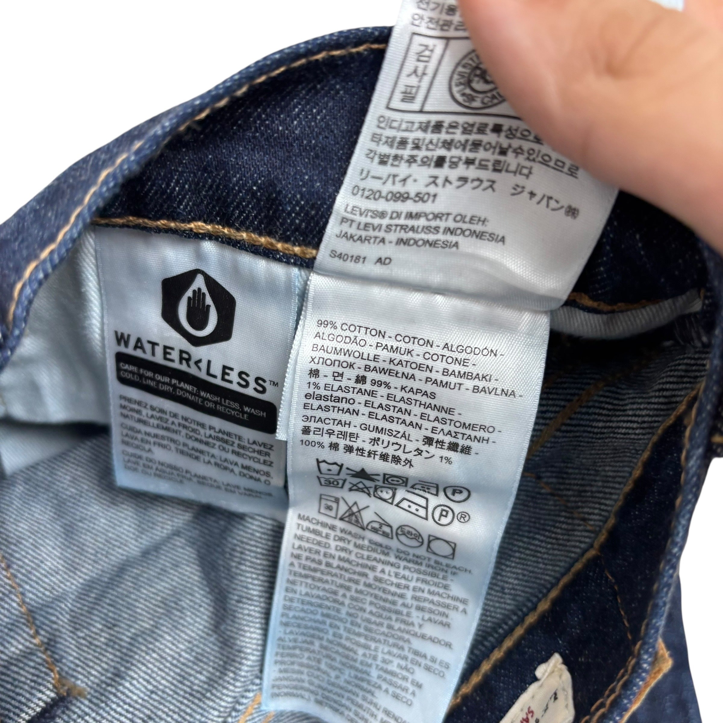 Levis 511 Jeans W32 L34 Mens Dark Blue Slim Fit Stretch Premium Denim (E)