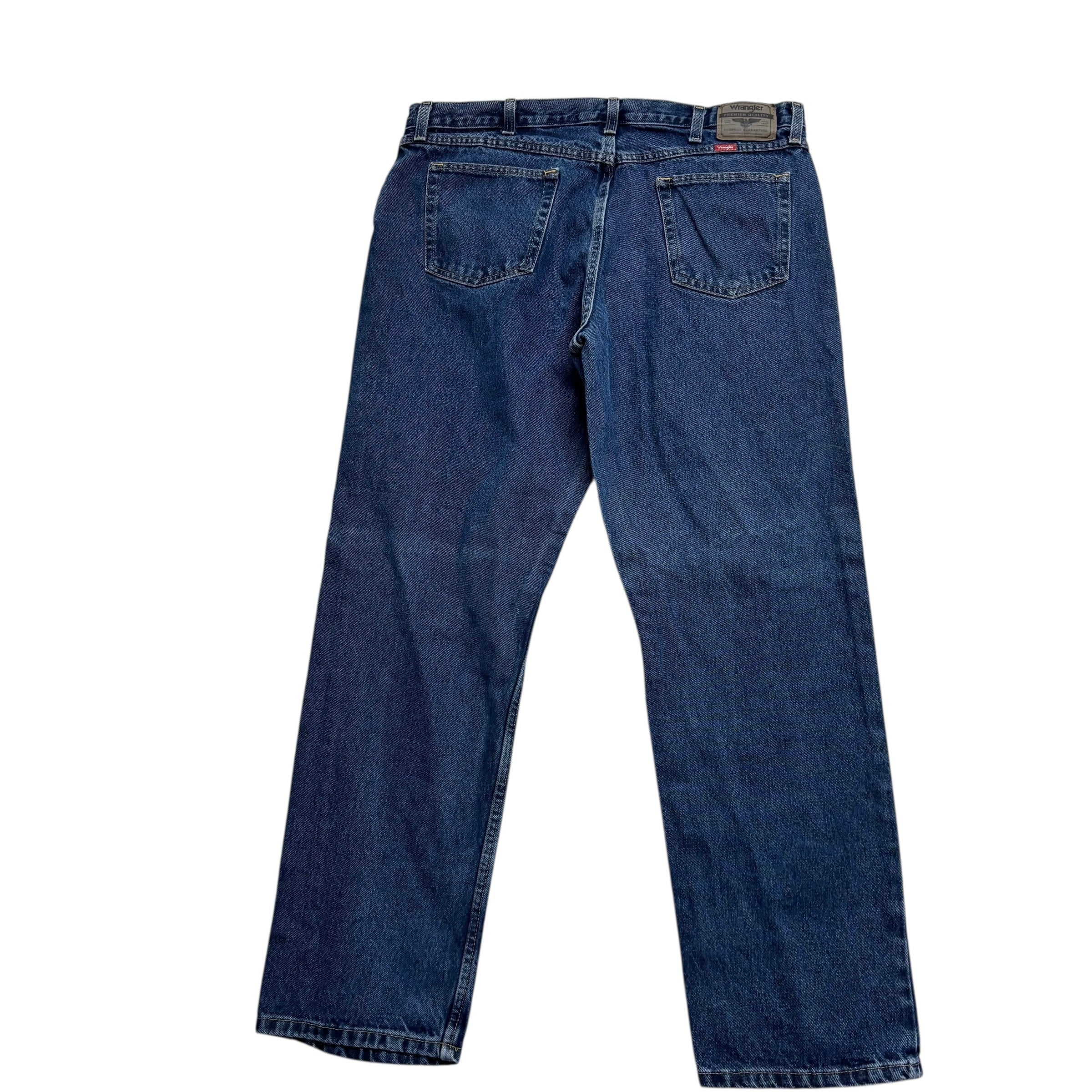 Wrangler Jeans W38 L34 Mens Dark Blue Relaxed Straight Fit Denim (E)