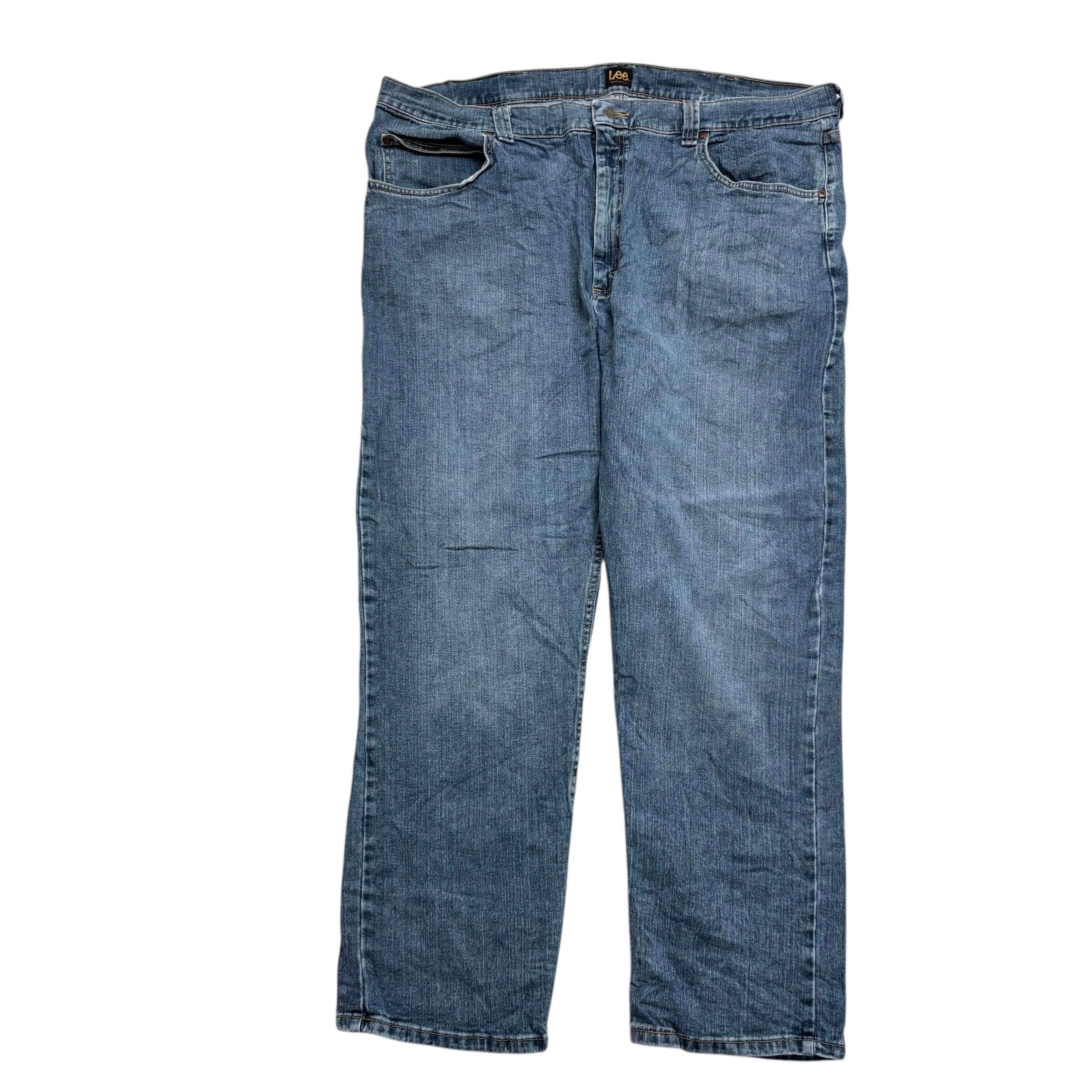 Lee Jeans W44 L31 Mens Mid Blue Regular Straight Fit Stretch Denim (E)