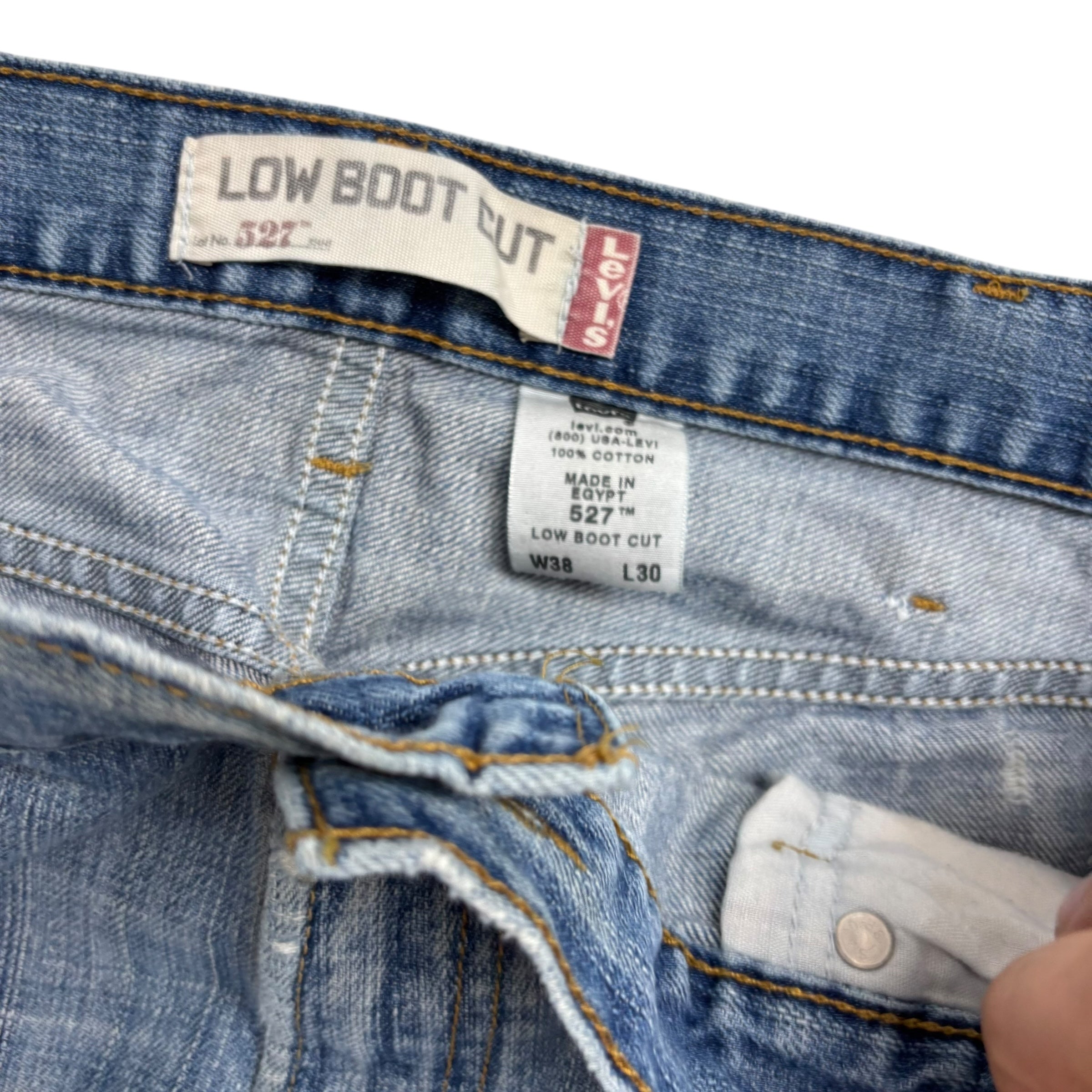 Levis 527 Jeans W38 L30 Mens Mid Blue Low Bootcut Fit Vintage Denim (F)