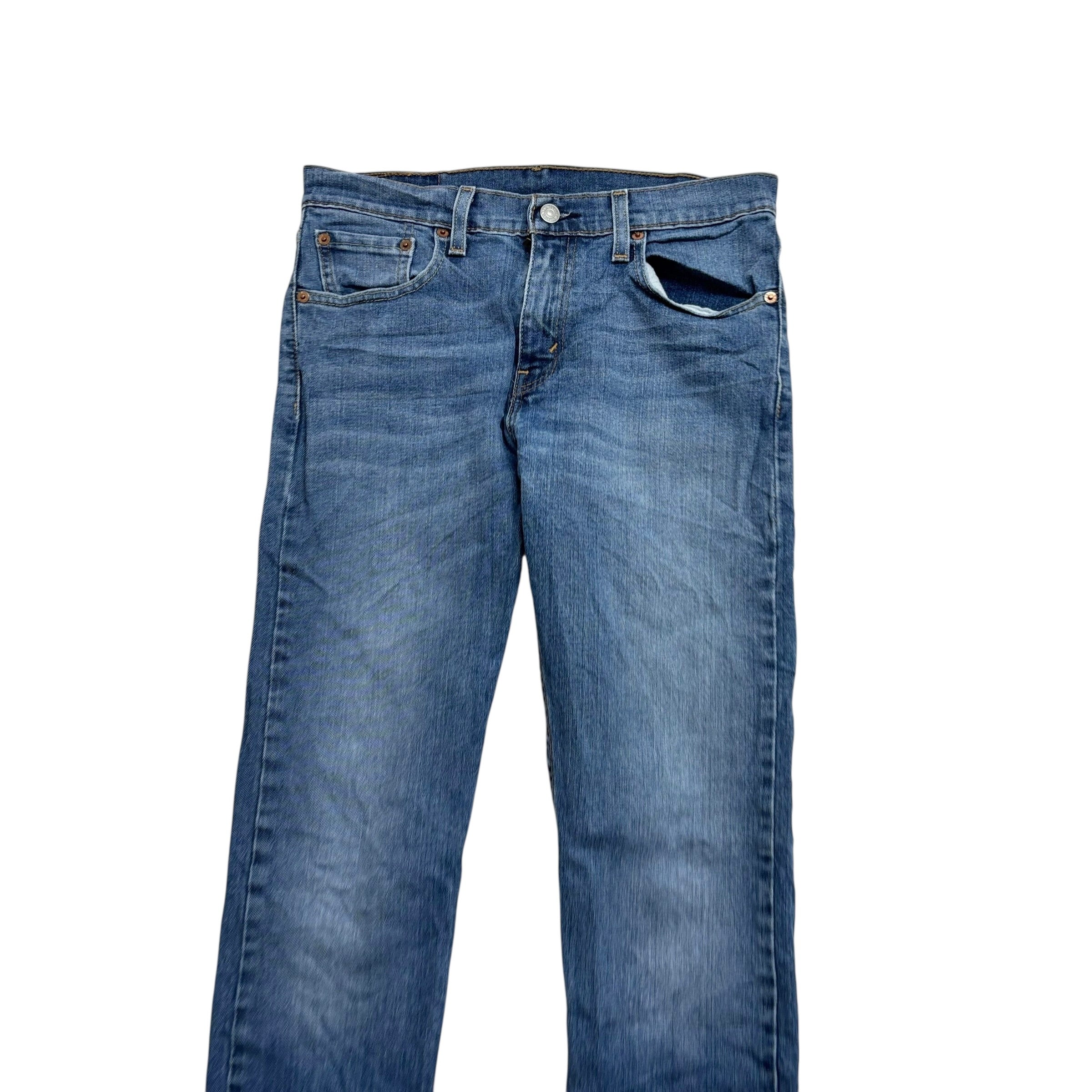 Levis 502 Jeans W30 L32 Mens Mid Blue Regular Tapered Fit Stretch Denim