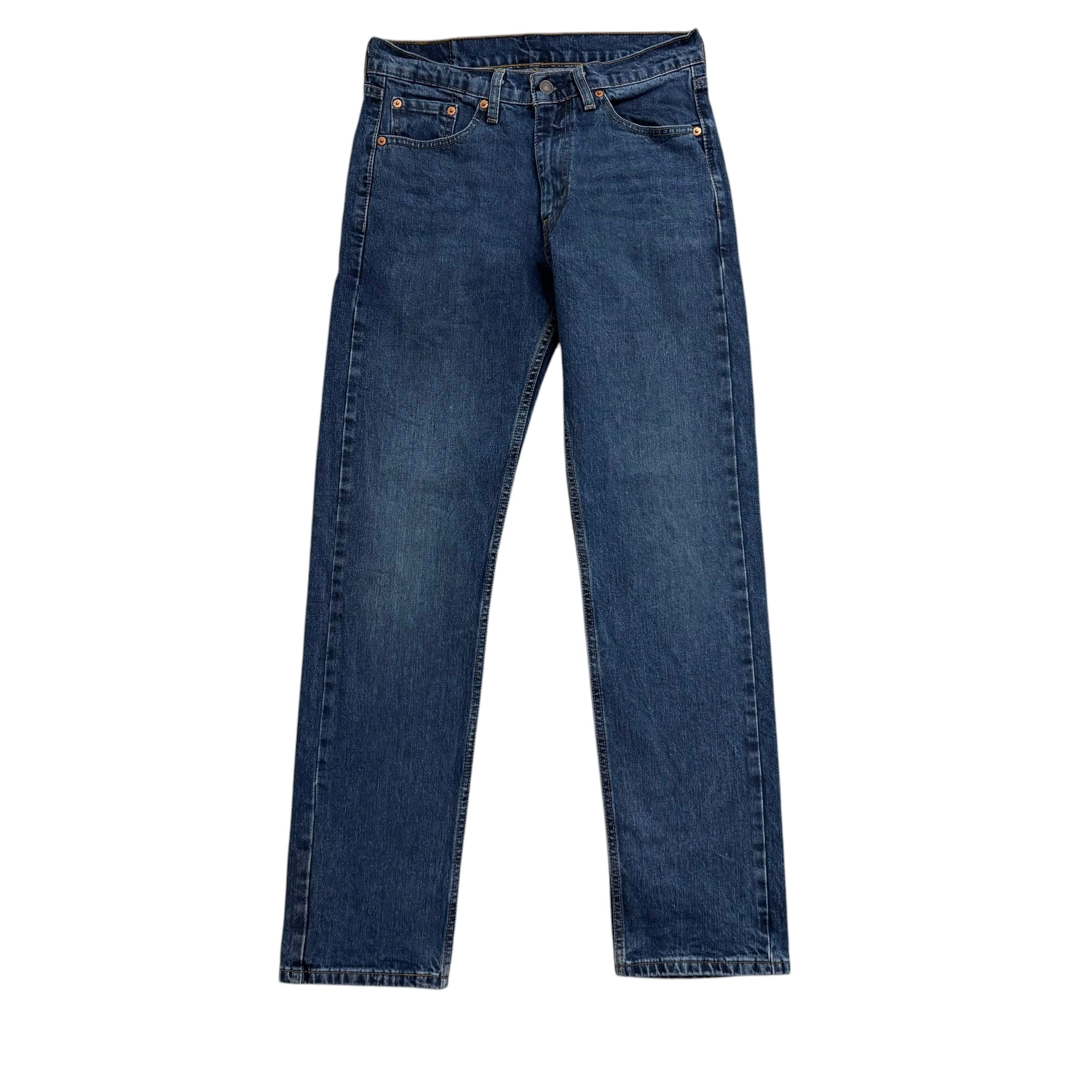 Levis 505 Jeans W30 L32 Mens Mid Blue Regular Straight Fit Stretch Denim