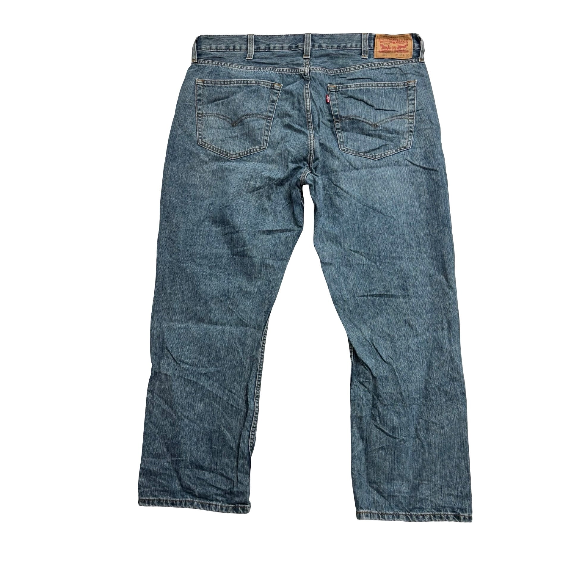 Levis 559 Jeans W38 L30 Mens Dark Blue Baggy Relaxed Straight Fit Denim (E)