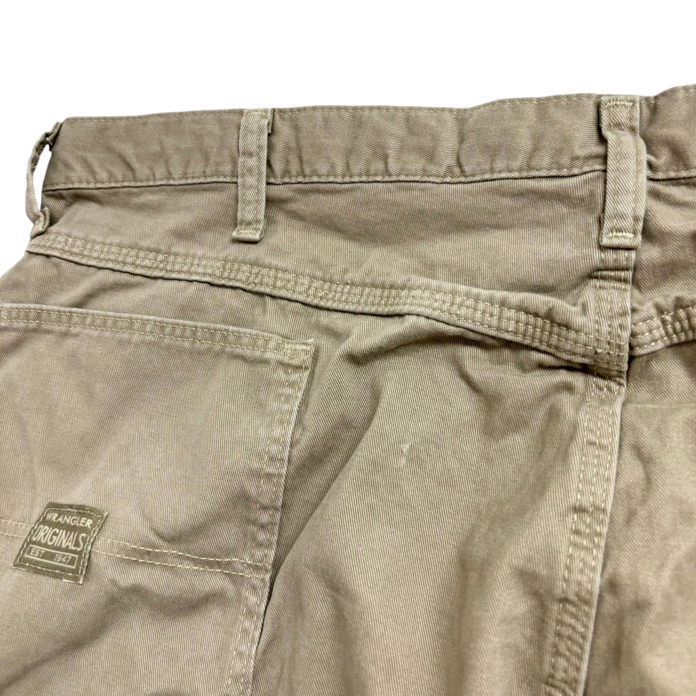 Wrangler Carpenter Pants W42 L32 Mens Beige Tan Baggy Relaxed Straight Fit